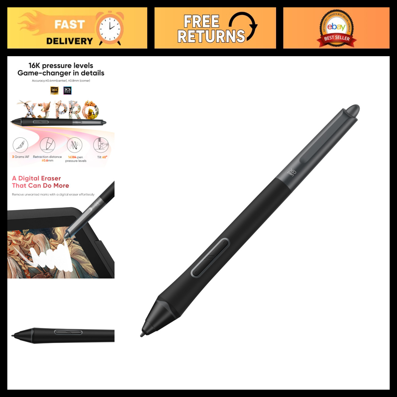 Smart Chip Stylus for Artist Drawing Tablet Pro 14/16 Gen2 13.3/15.6 V2 Deco Pro