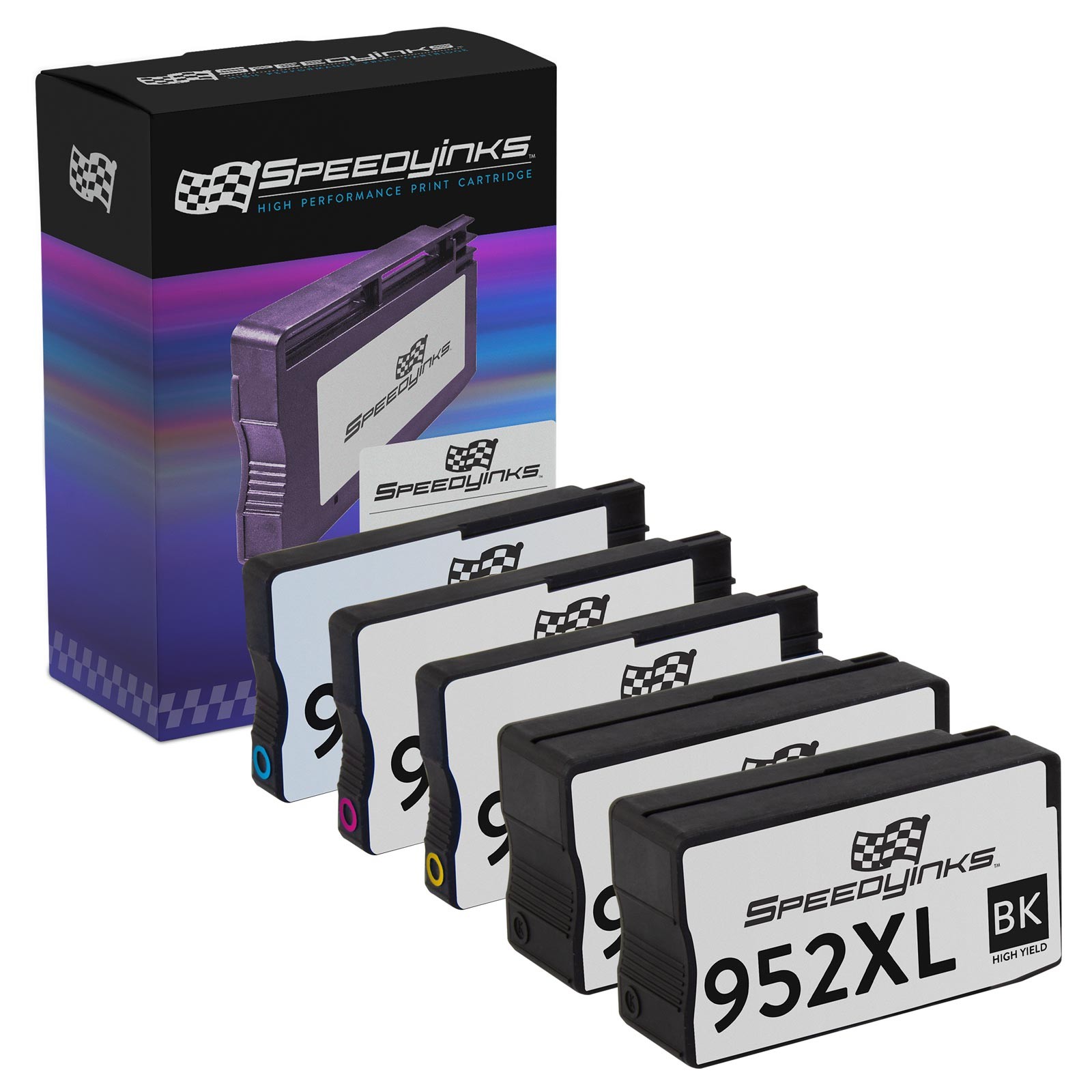 5PK Speedy 2B, C M Y Ink Cartridge for HP952XL OfficeJet 7720 7730 8710 8714