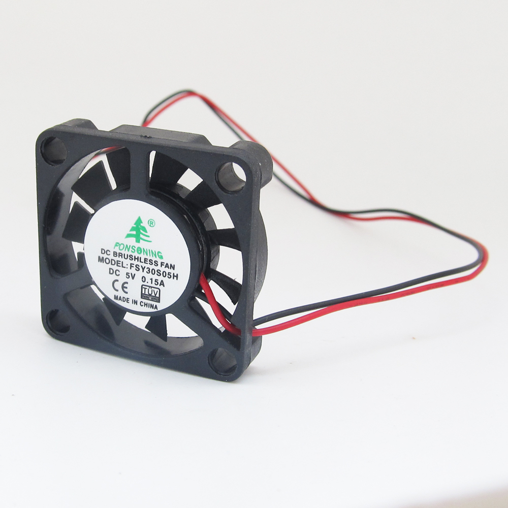 100pcs Brushless DC Cooling Fan 30x30x6mm 30mm 11 blades 5V 0.15A 2pin Connector