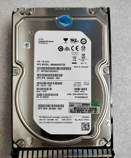 FOR HPE NEW 872491-B21 872772-001 HPE 4TB SATA 7.2KLFF 3.5" SC DS HDD Hard Drive