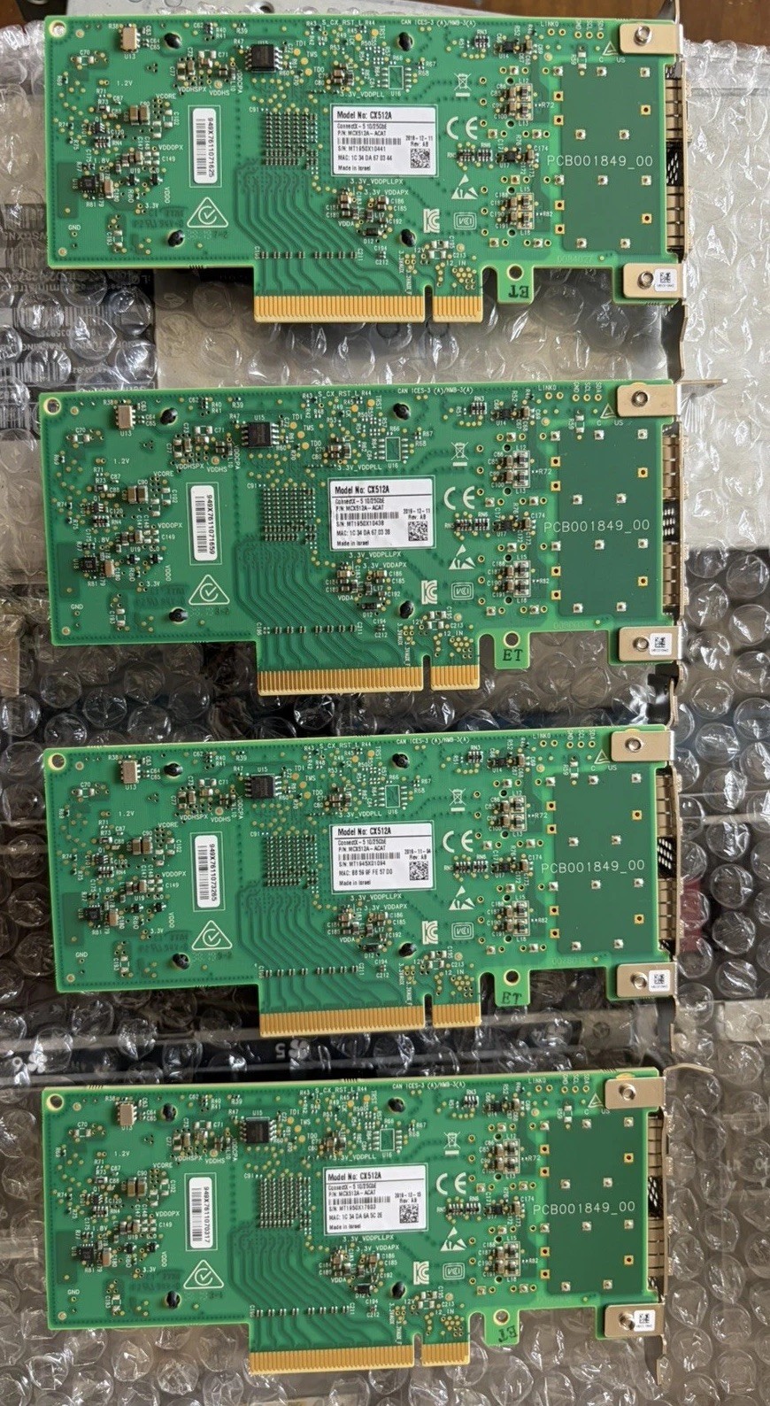 4 Pcs Mellanox ConnectX-5 10/25G MCX512A-ACAT SFP28 PCIe 3.0 x8 NIC Card CX512A