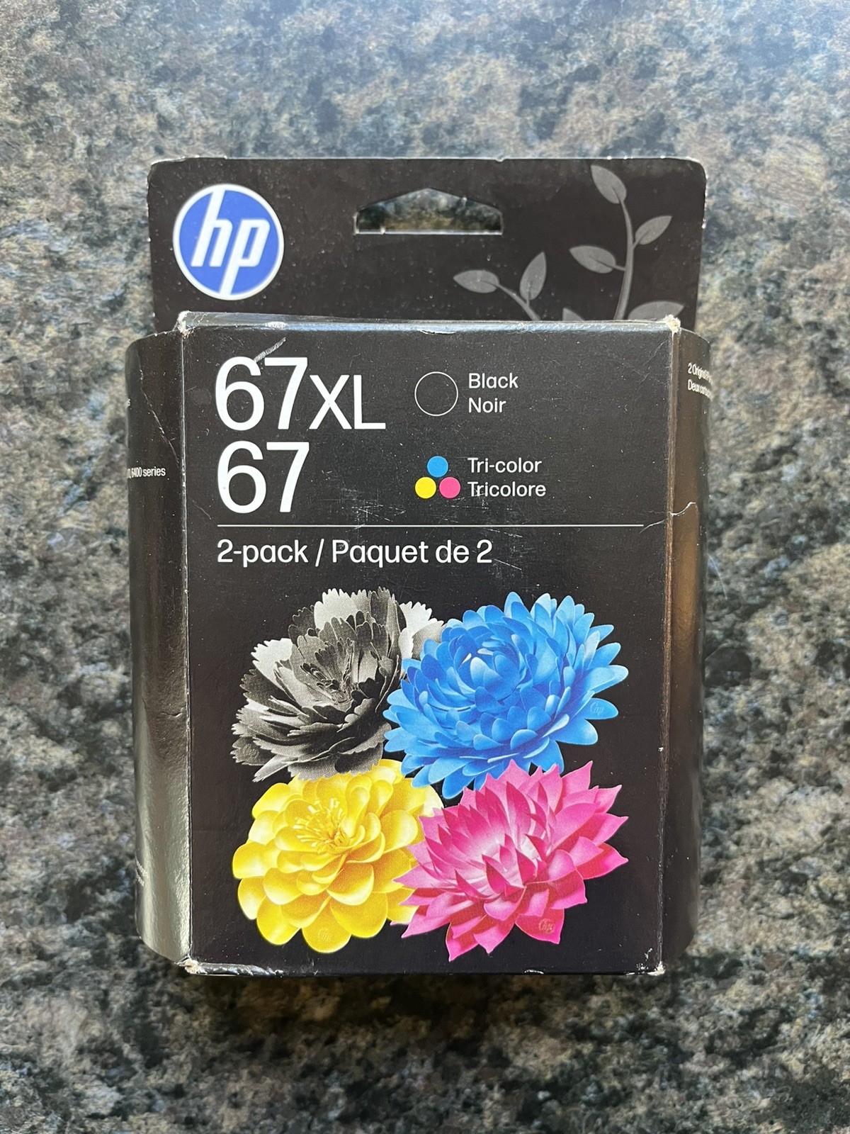 Genuine HP 67XL Black High-Yield/67 Tri-Color Ink Combo Sealed New exp AUG 2027