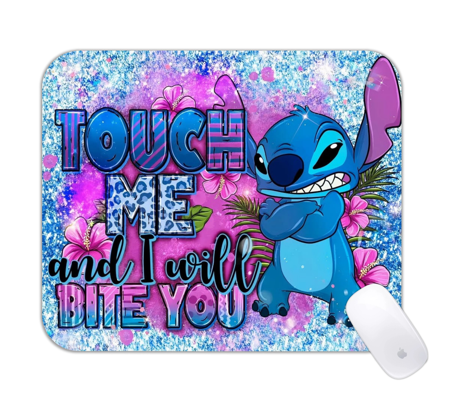 Funny Cartoon Stitch Bite Desk Mat Cute Kids Gaming Mouse Pad