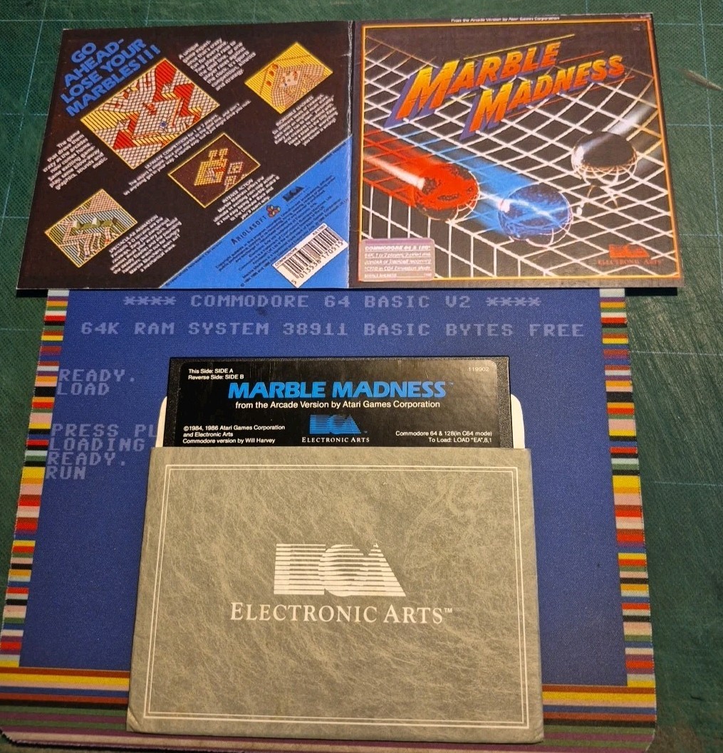 MARBLE MADNESS - GAME x Commodore 64 - Original Floppy Disk C64 ELECTRONIC ARTS