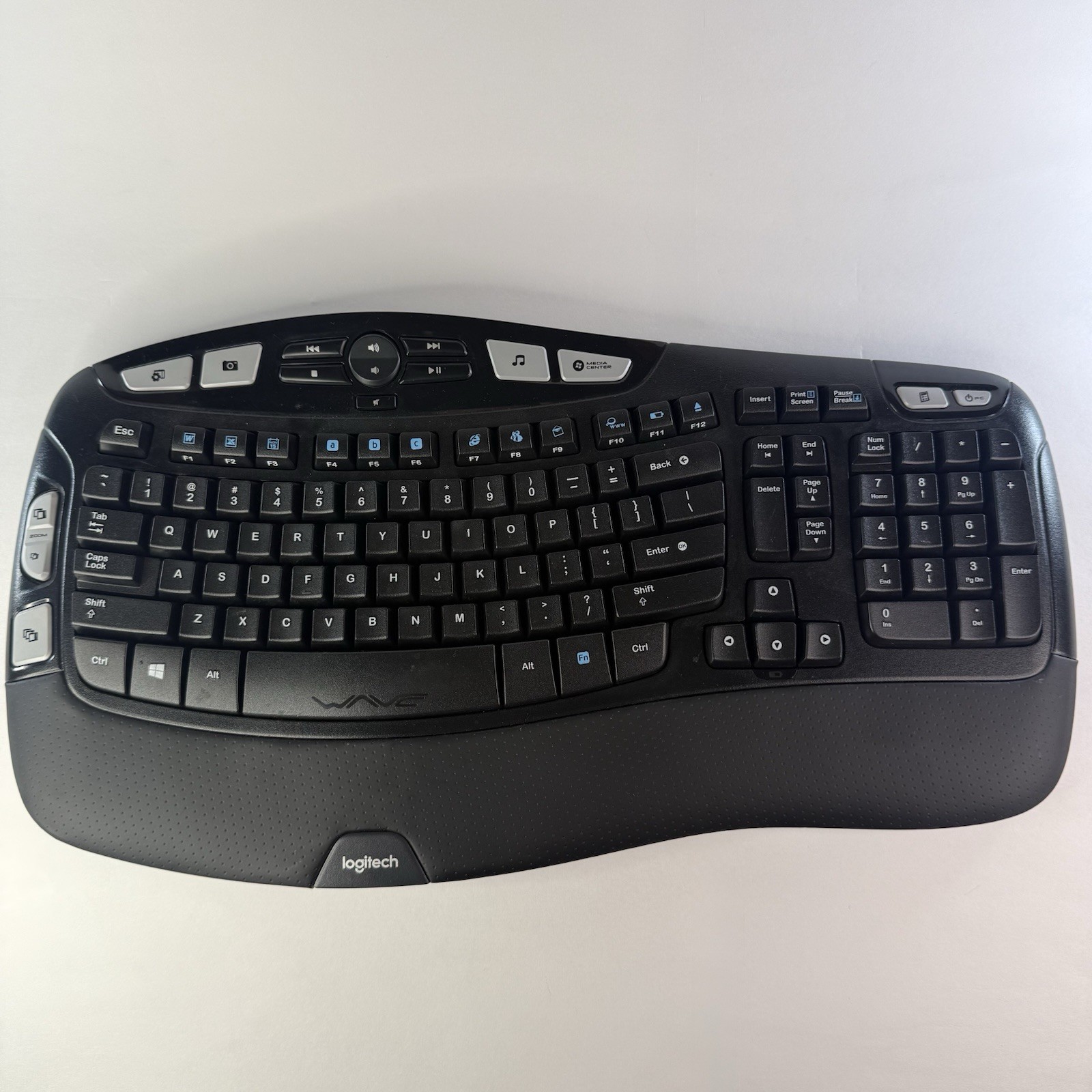 Logitech Wave K350 Unifying Ergonomic Wireless Keyboard No Dongle Tested