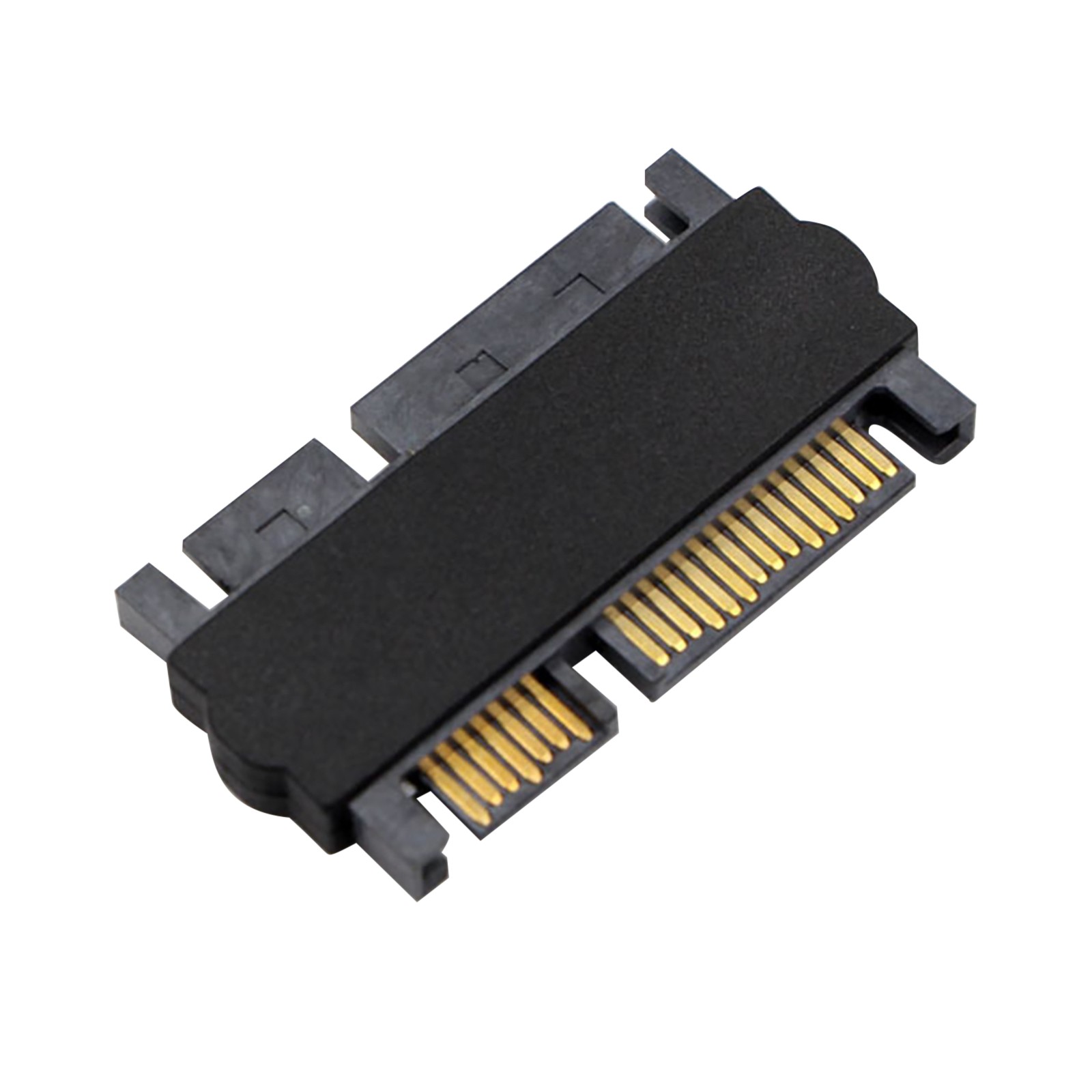Black SATA 22Pin 7+15 Male To SATA 22Pin 7+15 Male Extension Convertor Adapter