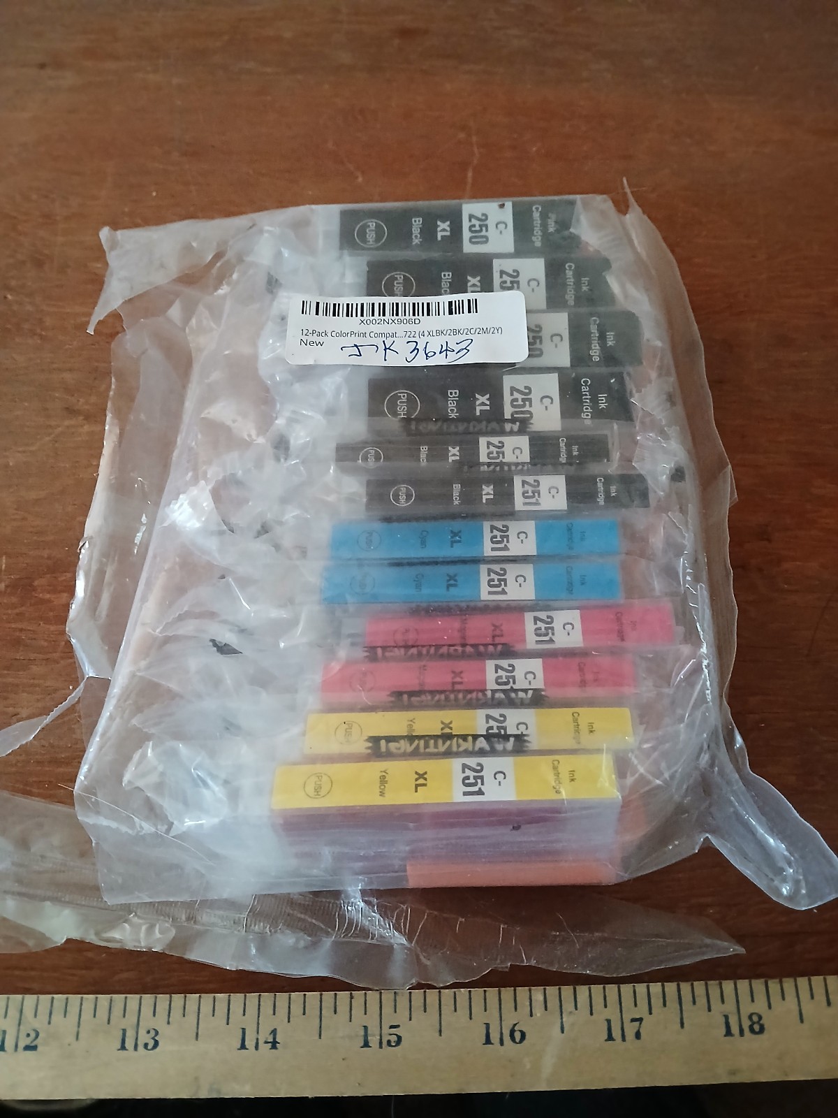 12 Pack of Colored Printed Ink Cartridges - NOS