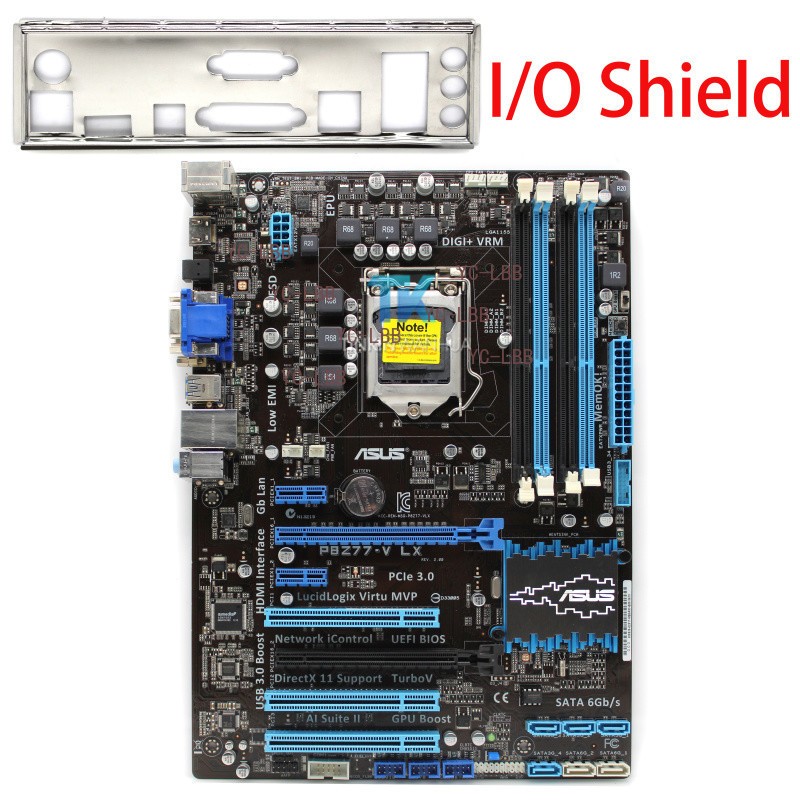 Motherboard for ASUS P8Z77-V LX Intel Z77 LGA1155 DDR3 I/O Shield Tested XU
