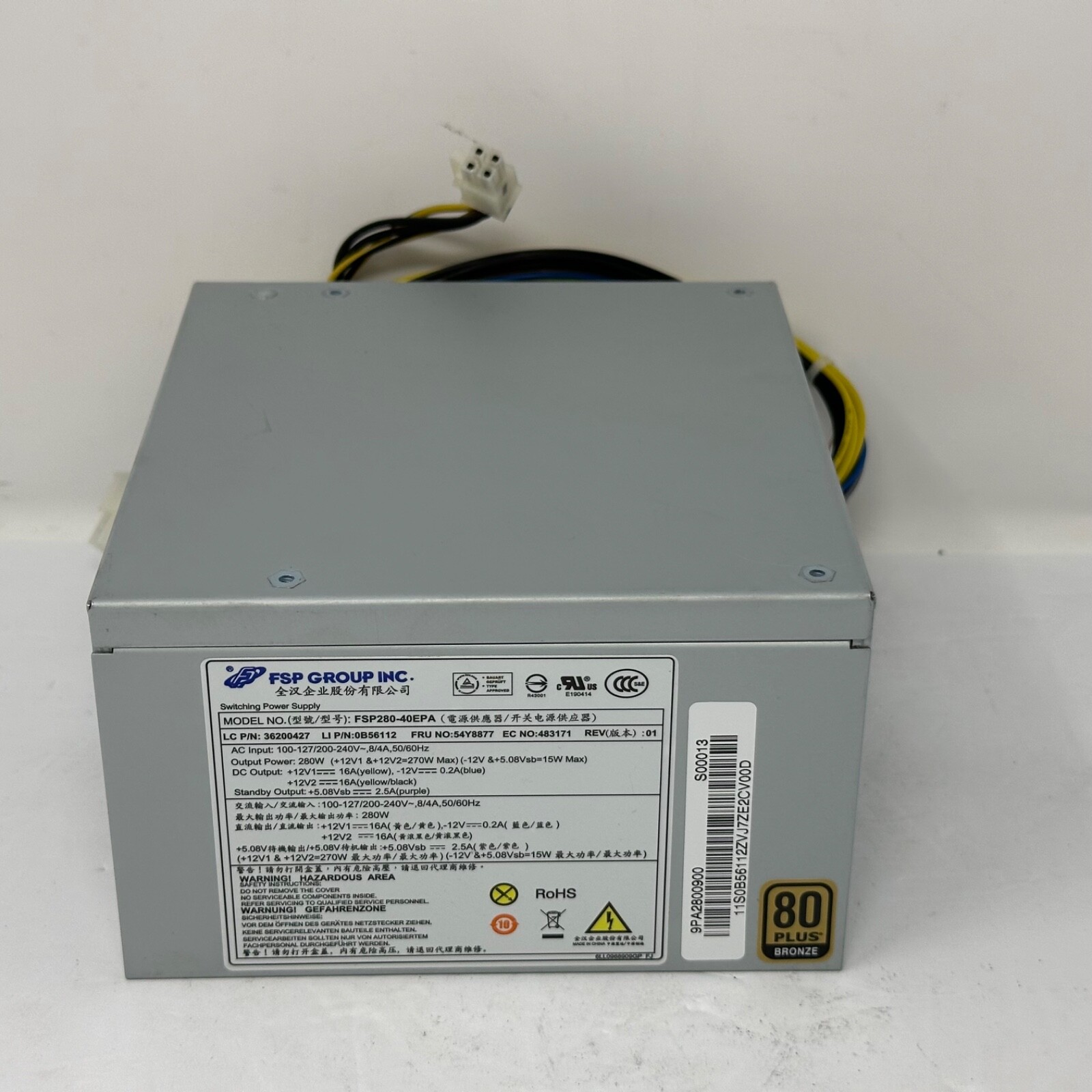FSP FSP280-40EPA 280W 14 Pin Power Supply for ThinkCentre M82