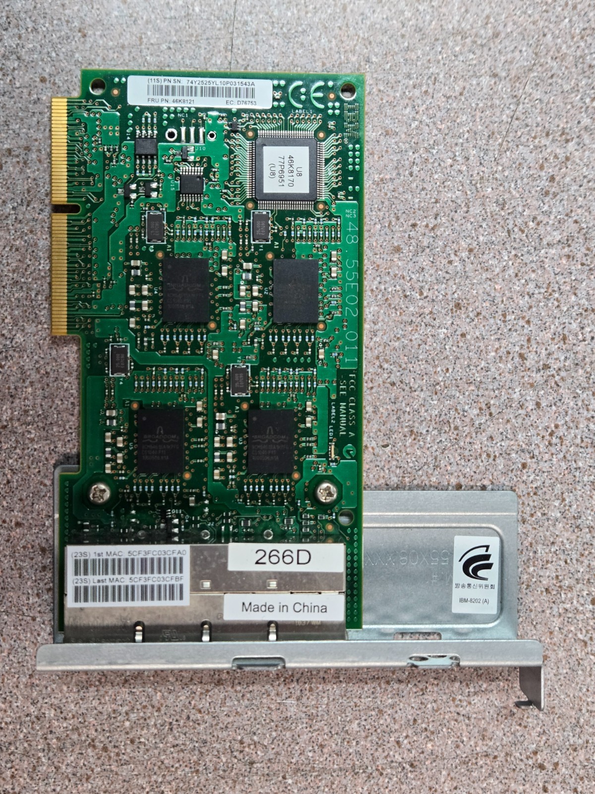 IBM 74Y3433 Host Ethernet Adapter 266D 1824 Quad Port 4-Port Power740 1GB L-D 