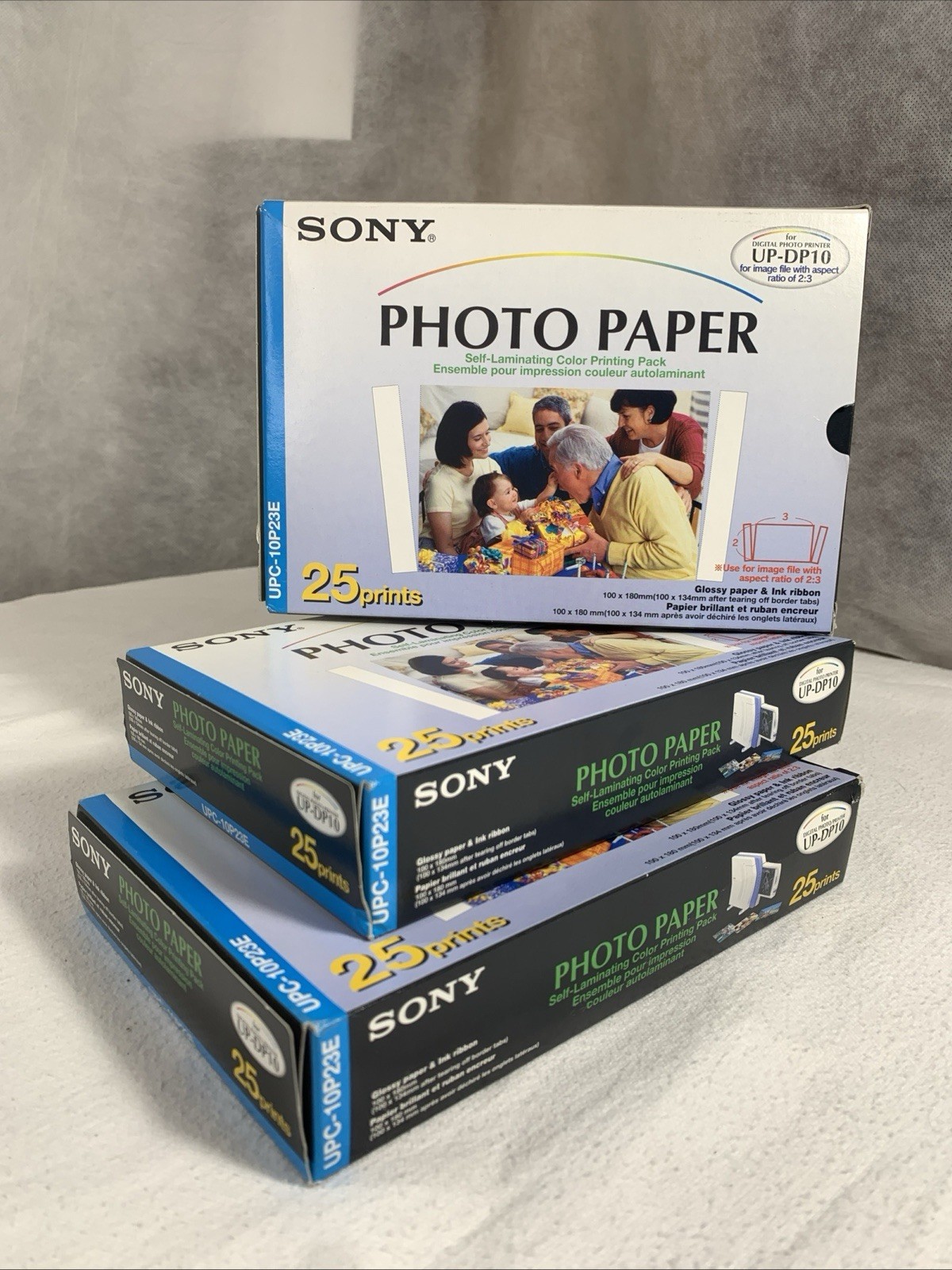 SONY Photo Paper 10P23E Self Laminating Color Printing Pack 25 Sheet Vtg LOT 3CT