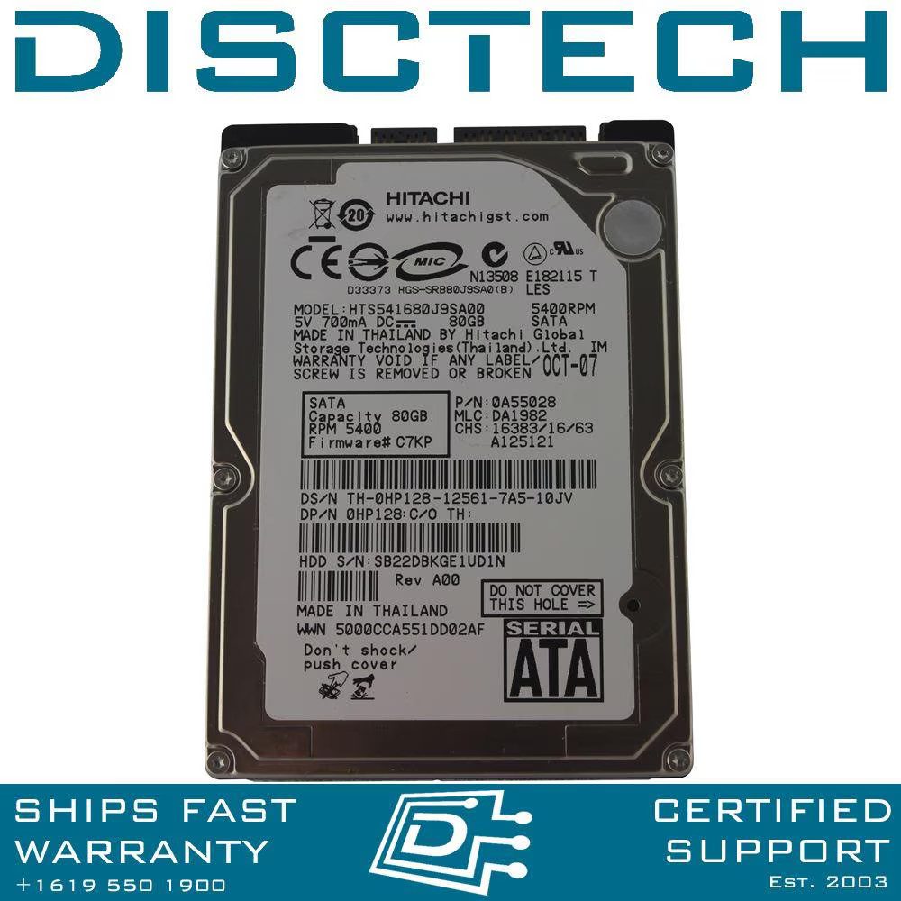 Hitachi Travelstar 5K160 0A55028 SATA Hard Disk Drive