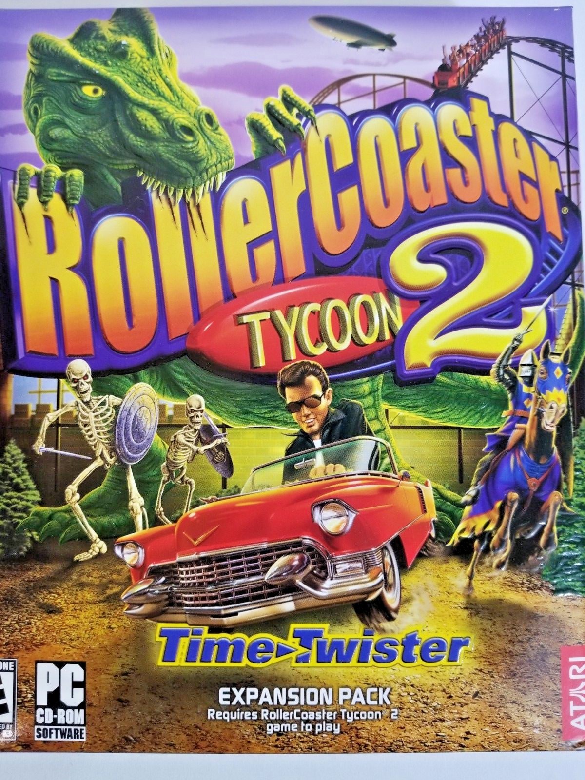 Rollercoaster Tycoon 2 Time Twister Expansion Pack Big Box PC Game 
