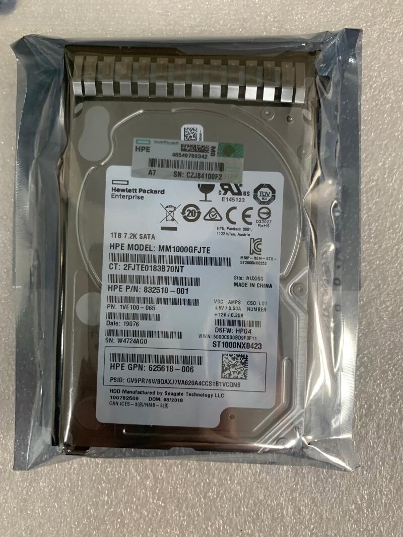 FOR HPE 765453-B21 765868-001 1TB 7.2K 2.5" SATA 6Gb/s 512e G8 G9 Server HDD