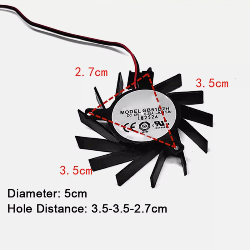 For GB51B2H 5CM 3.5*3.5*2.7CM Cooling fan Graphics Card Fan