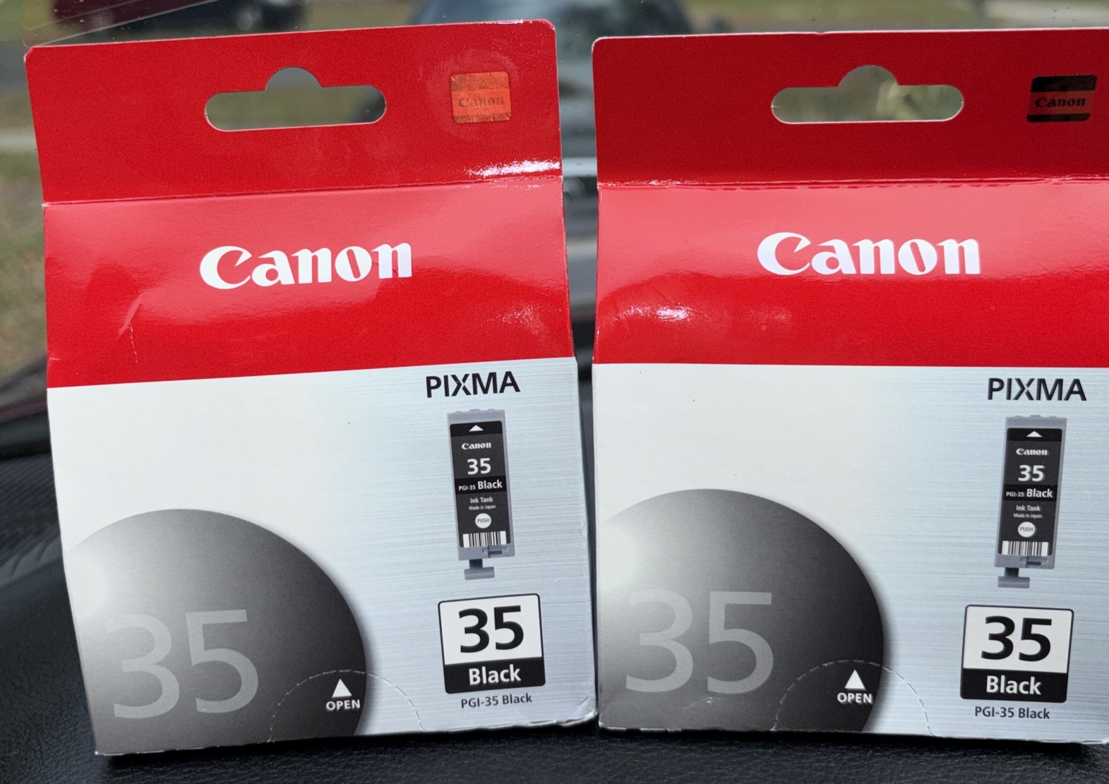 2 Original Canon Pixma PGI-35 Black Ink Cartridge - New