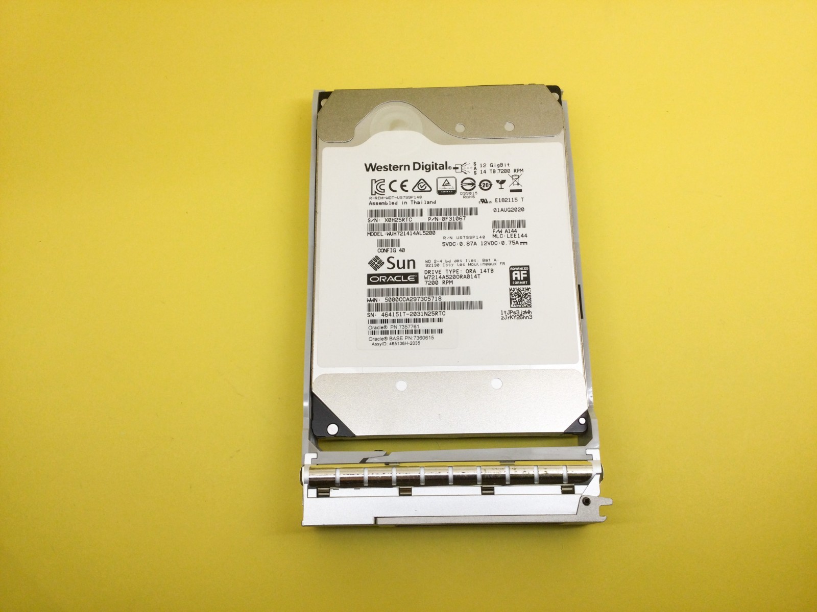 7357761 Sun Oracle 14TB 7.2K SAS 12Gb/s 3.5in ENT HDD 7360615 WUH721414AL5200