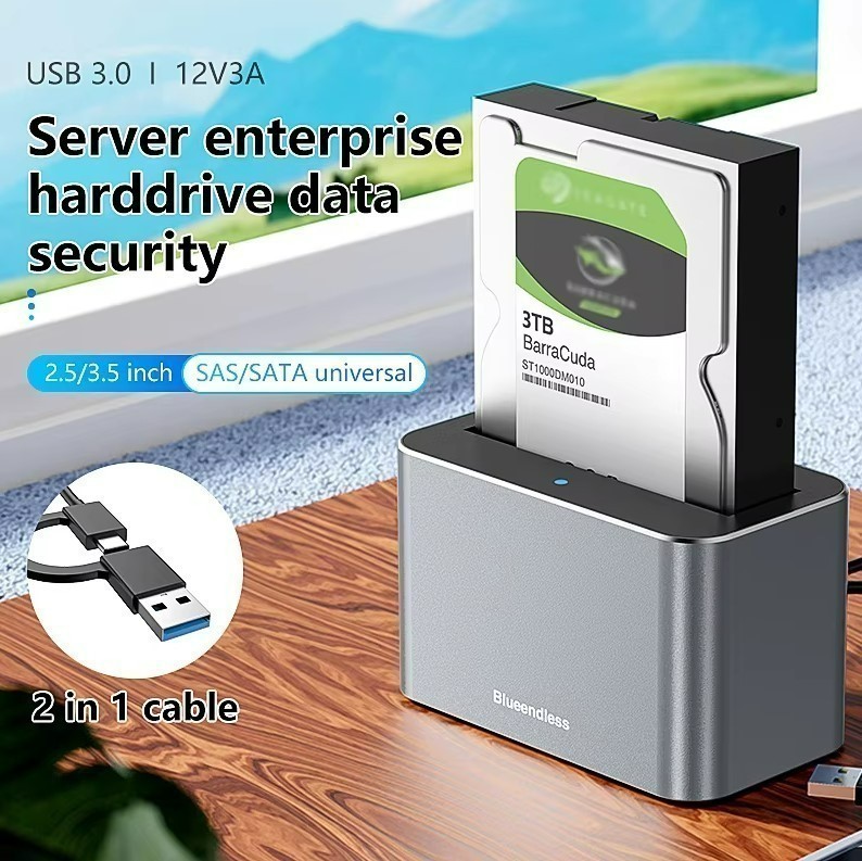 New Blueendless 2.5/3.5 Inch SAS/SATA Hard Disk External Case Sata to USB 3.0