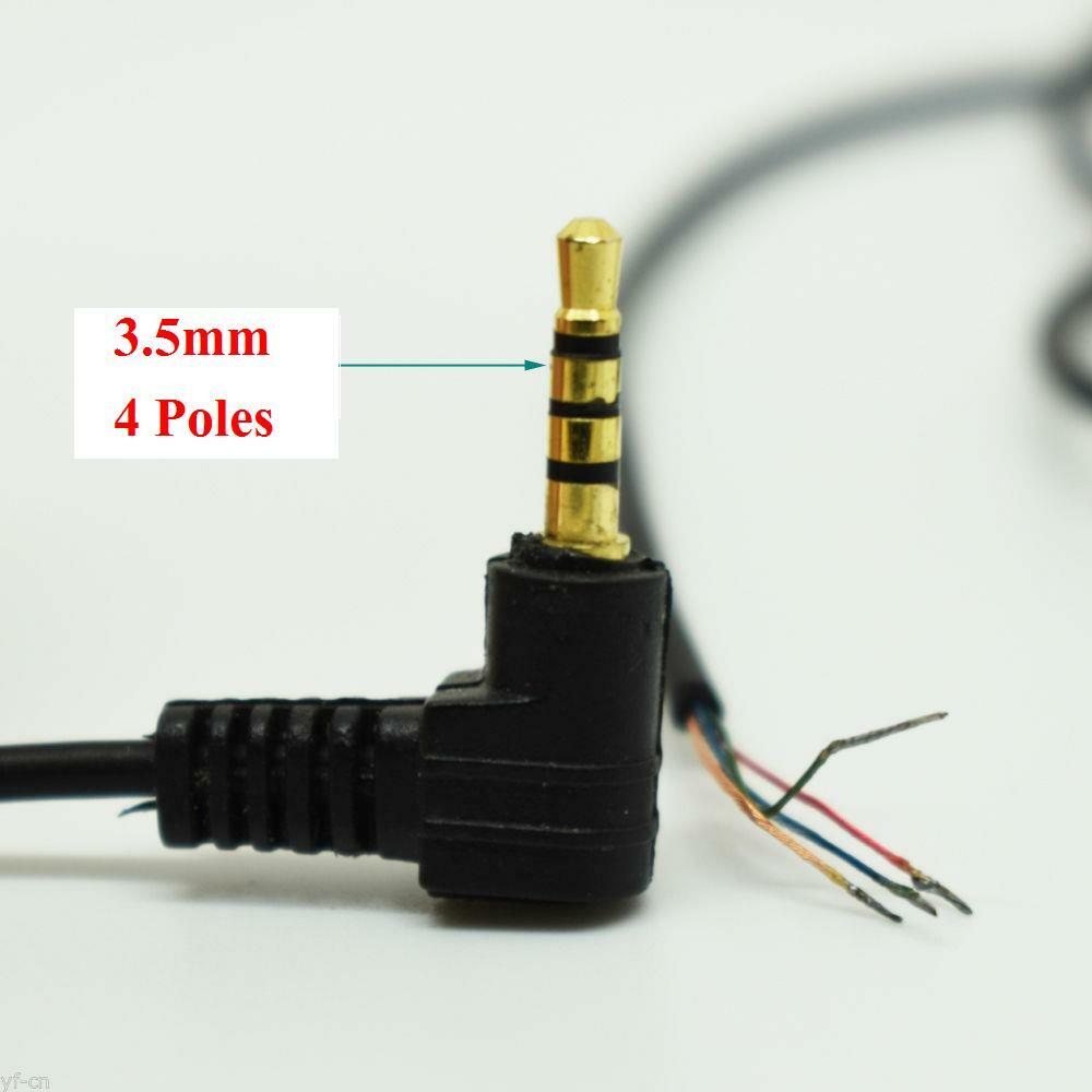 4 Pack 3.5mm Stereo Jack Plug to 3 Pole or 4 pole Solder Bare Wire End Gold 1m