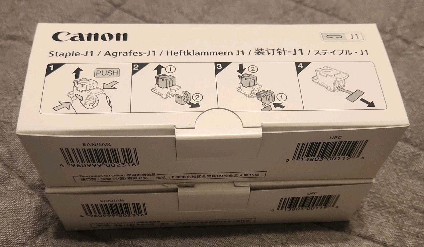 2 Boxes Genuine Canon Type J1 Staples (6707A001AC) - NIB