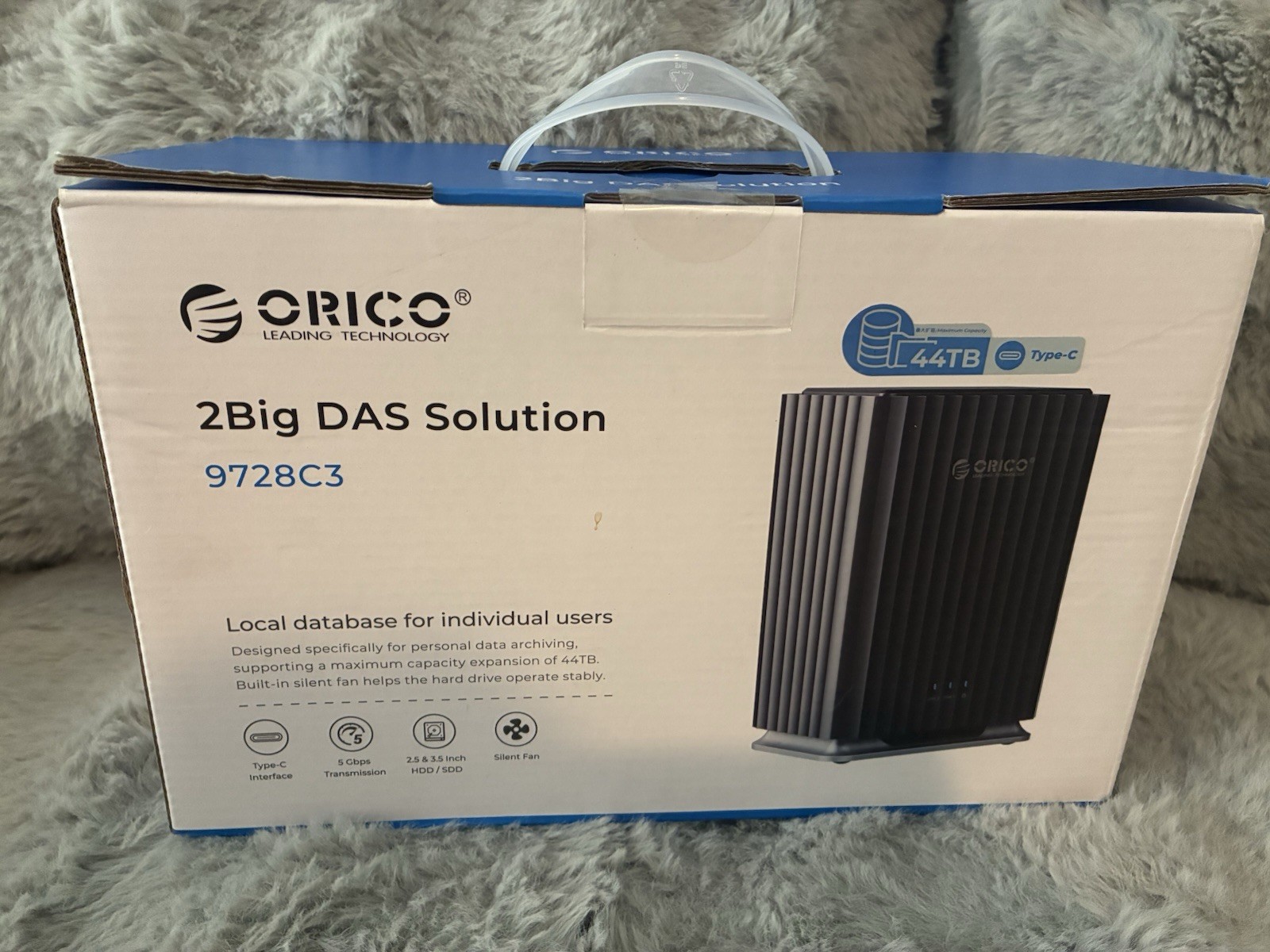 ORICO 2-Bay USB-C DAS HDD Enclosure 2.5/3.5in Built-in Fan Black 9728C3
