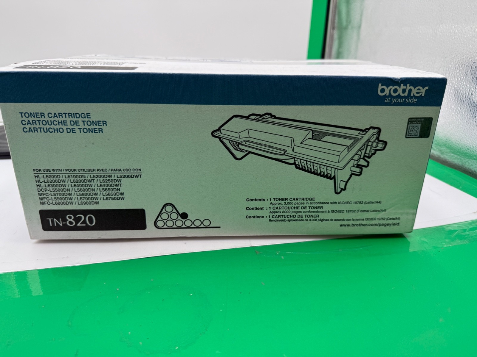 NEW IN BOX- Brother TN820 Genuine Black Laser Toner Cartridge