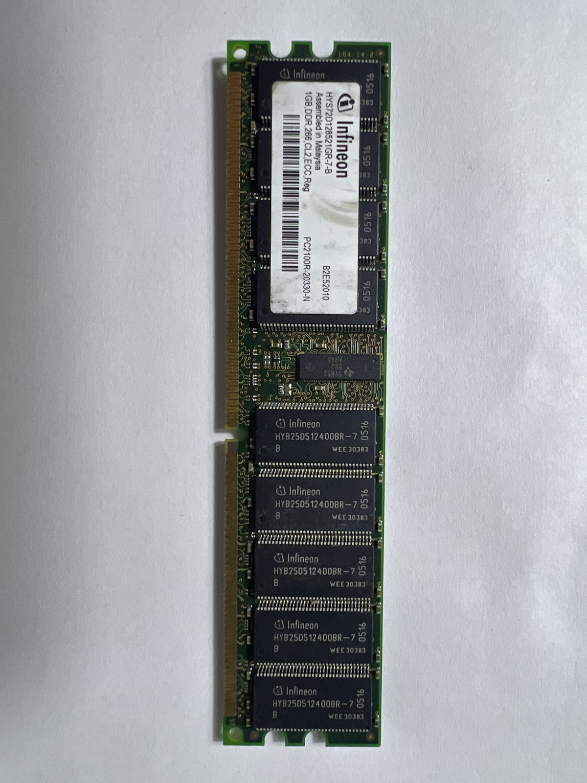Infineon 1GB DDR 266MHz PC2100R ECC REG. RDIMM Memory RAM CL2 HYS72D128521GR-7-B