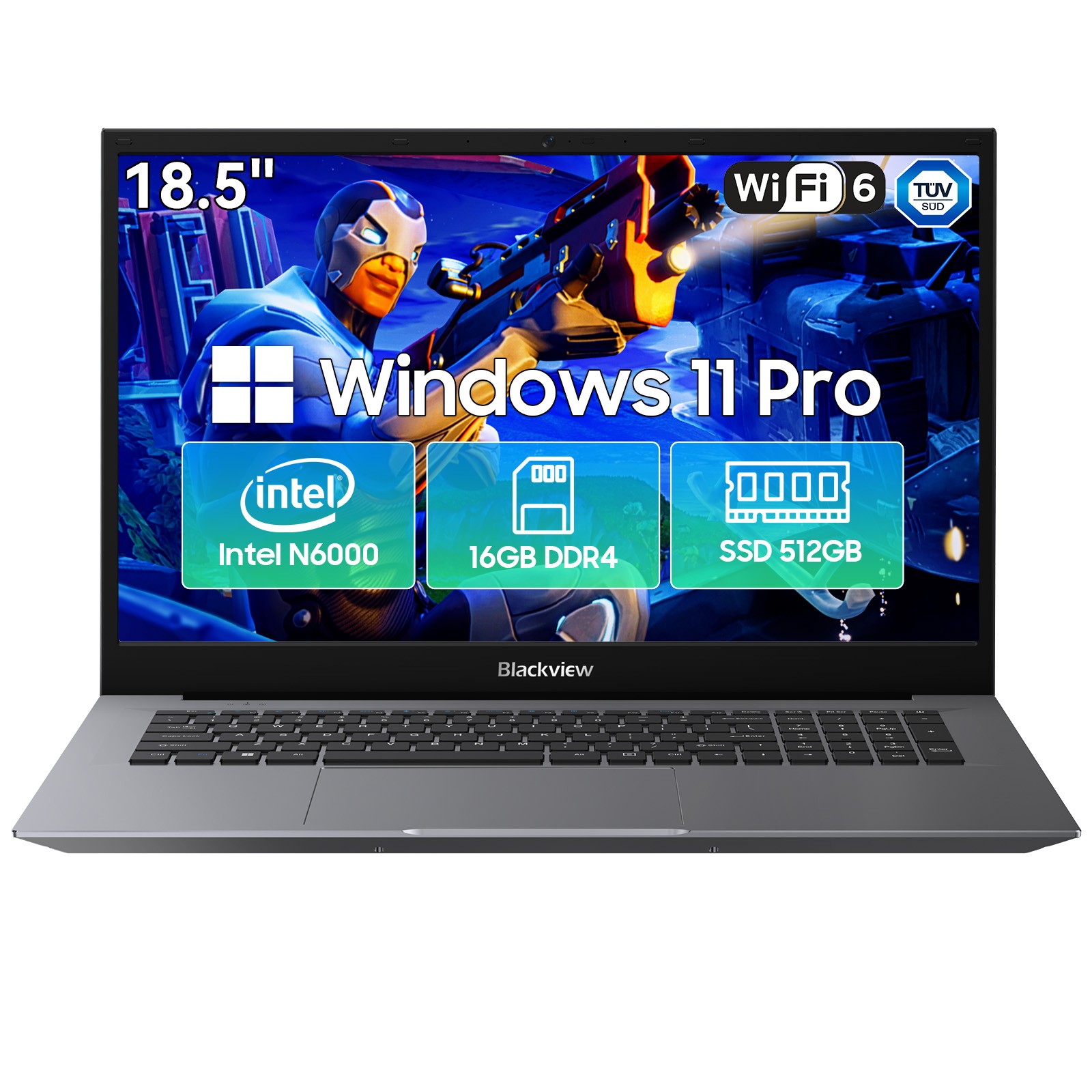 Blackview AceBook 10 18,5in FHD Laptop Intel N6000 16GB DDR4 512GB Win 11 Pro