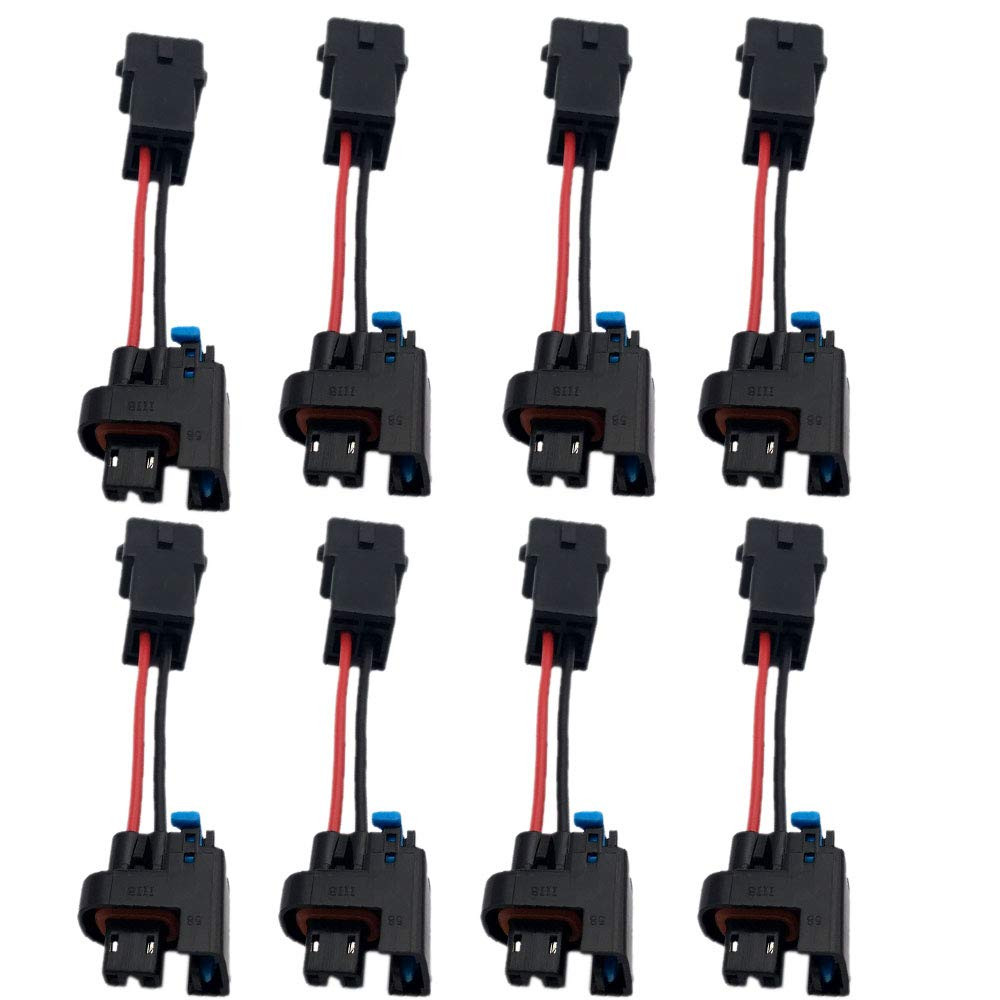 8 Pc Fuel Injector Wiring Harness Connectors, EV1 to EV6
