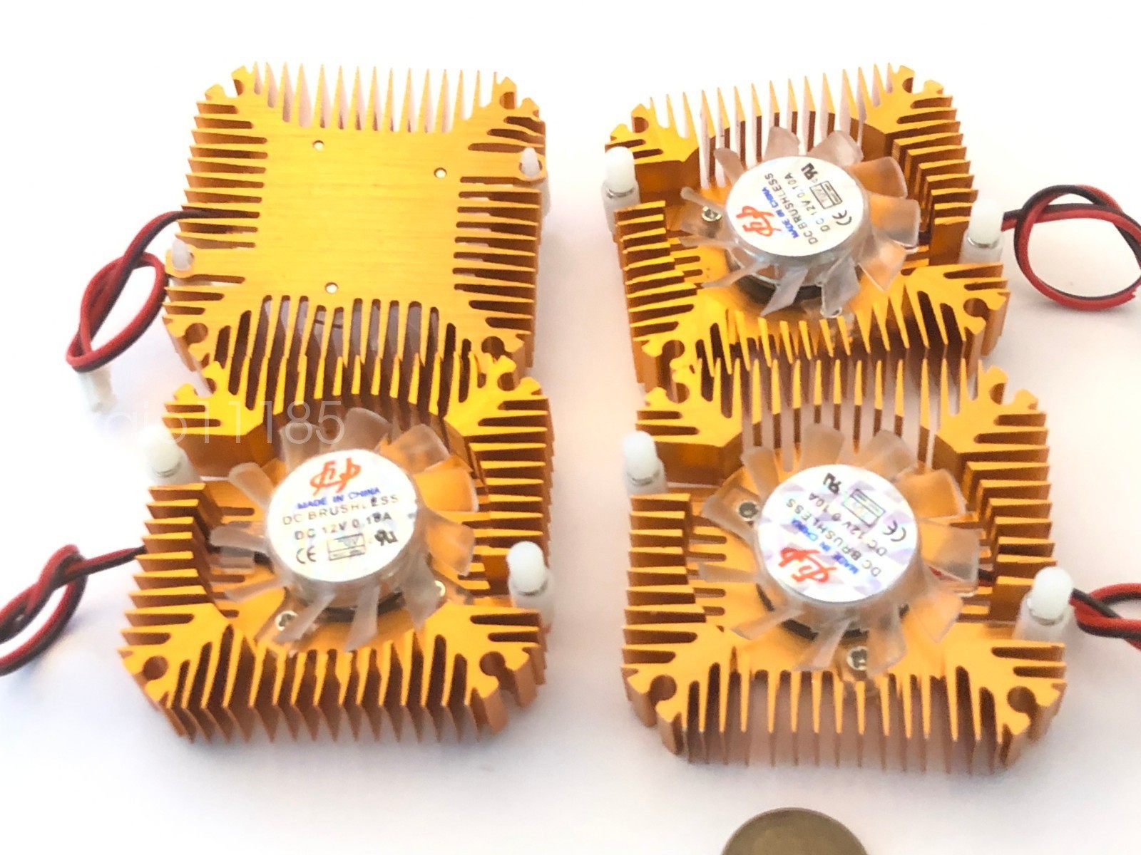 4 Pieces copper 12v 55mm 2PIN Aluminum Cooling Fan Heatsink Cooler VGA CPU