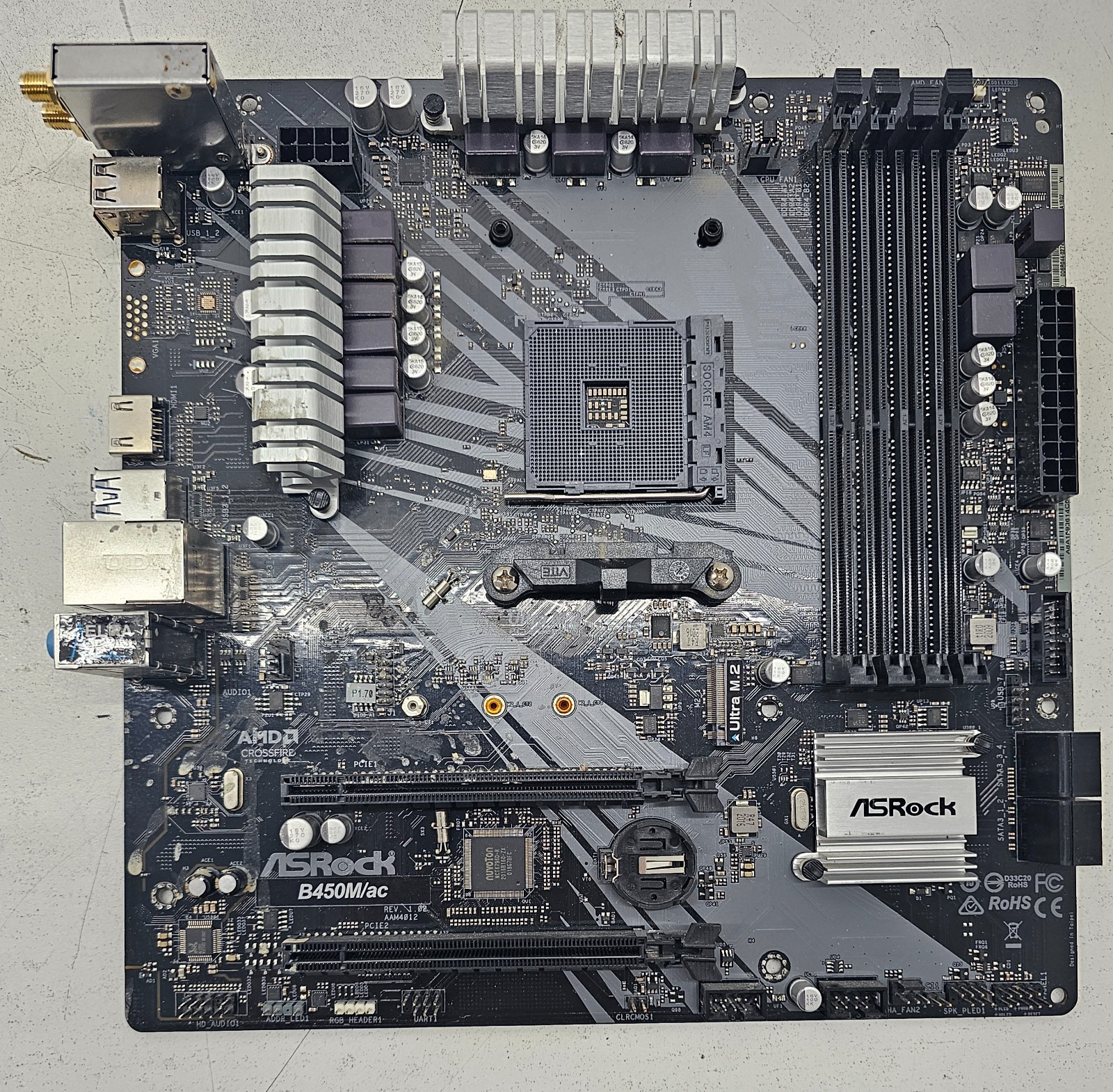 ASRock B450M/AC AMD AM4 Micro ATX Motherboard (FL)