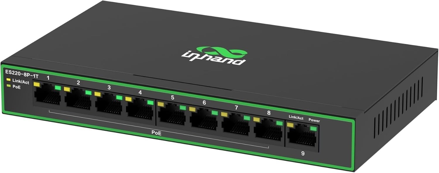 InHand Networks 9 Ports Gigabit Network Switch 120W w/ 8 POE Ports 30W per port
