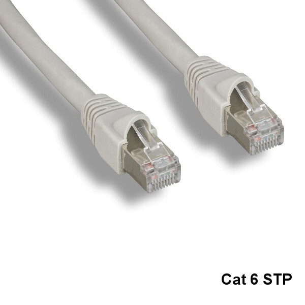 KNTK Gray 25ft Cat6 STP Cable Shielded 24AWG 550MHz Router Networking RJ45