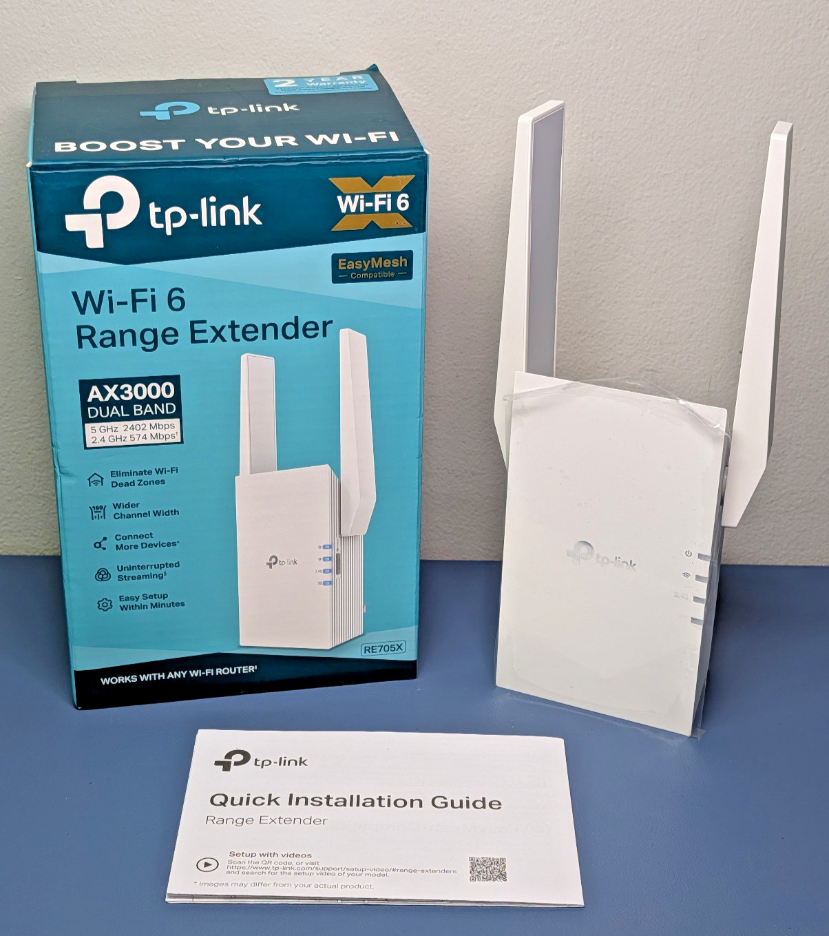 TP-Link RE705X AX3000 WiFi 6 Dual Band Range Extender EasyMesh New