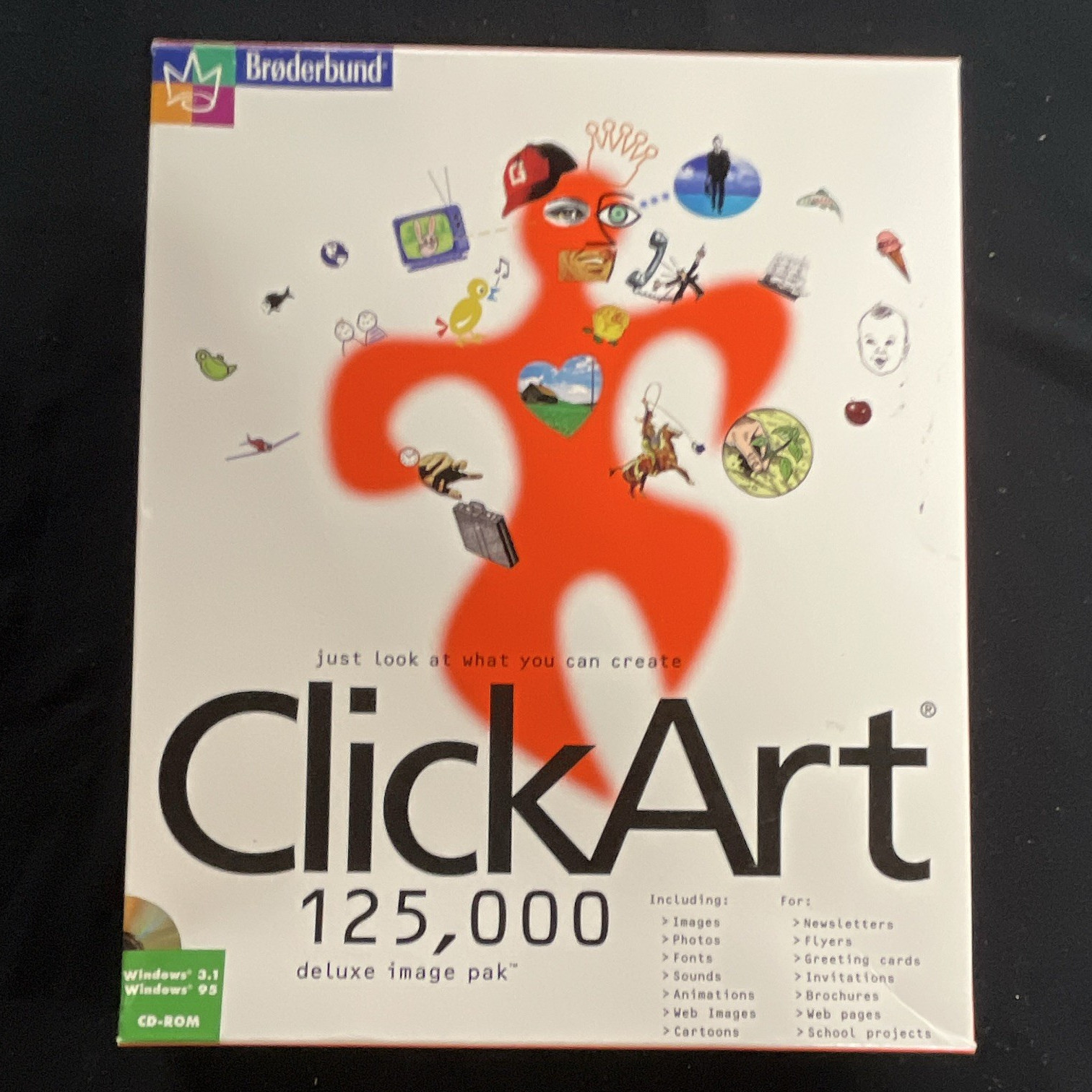 Broderbund ClickArt 125,000 Deluxe Image Pak CD-ROM Set 9 Disc Windows 3.1/95