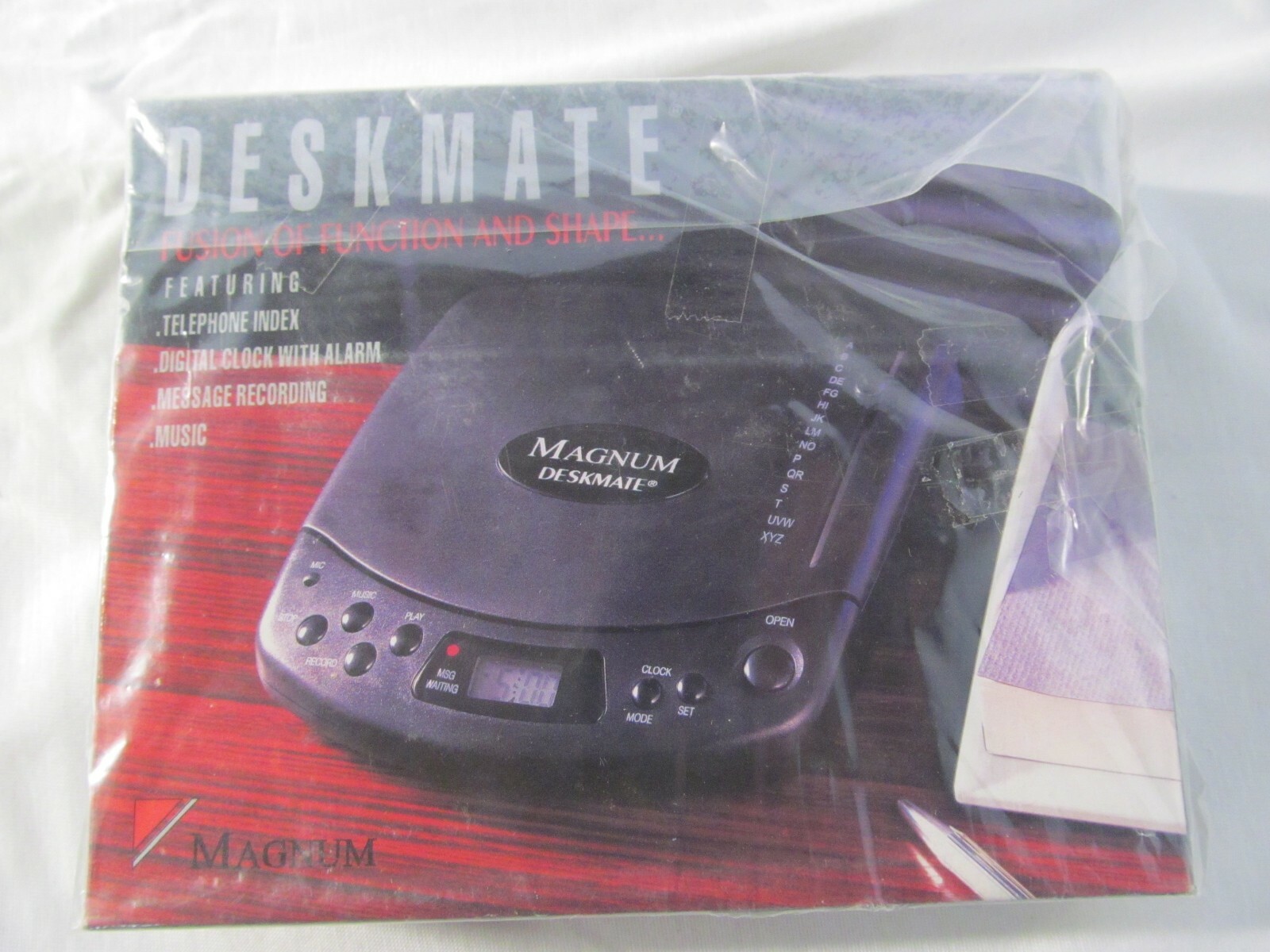 Vintage Deskmate Magnum Telephone Index, Digital Clock, Message Recording, Music