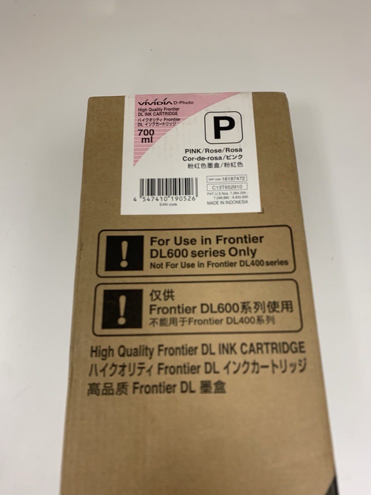 FUJIFILM 16187472 Pink 700ml Ink Cartridge for Frontier DL600 Series ONLY.