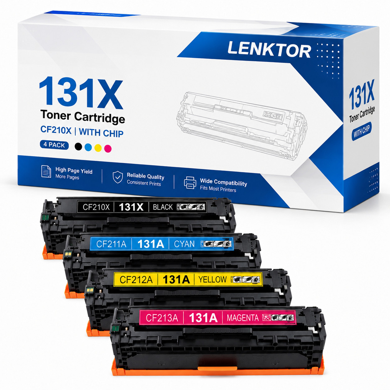 131X CF210X 4PK High Yield Toner for M251n M251nw M276n M276nw LaserJet Pro