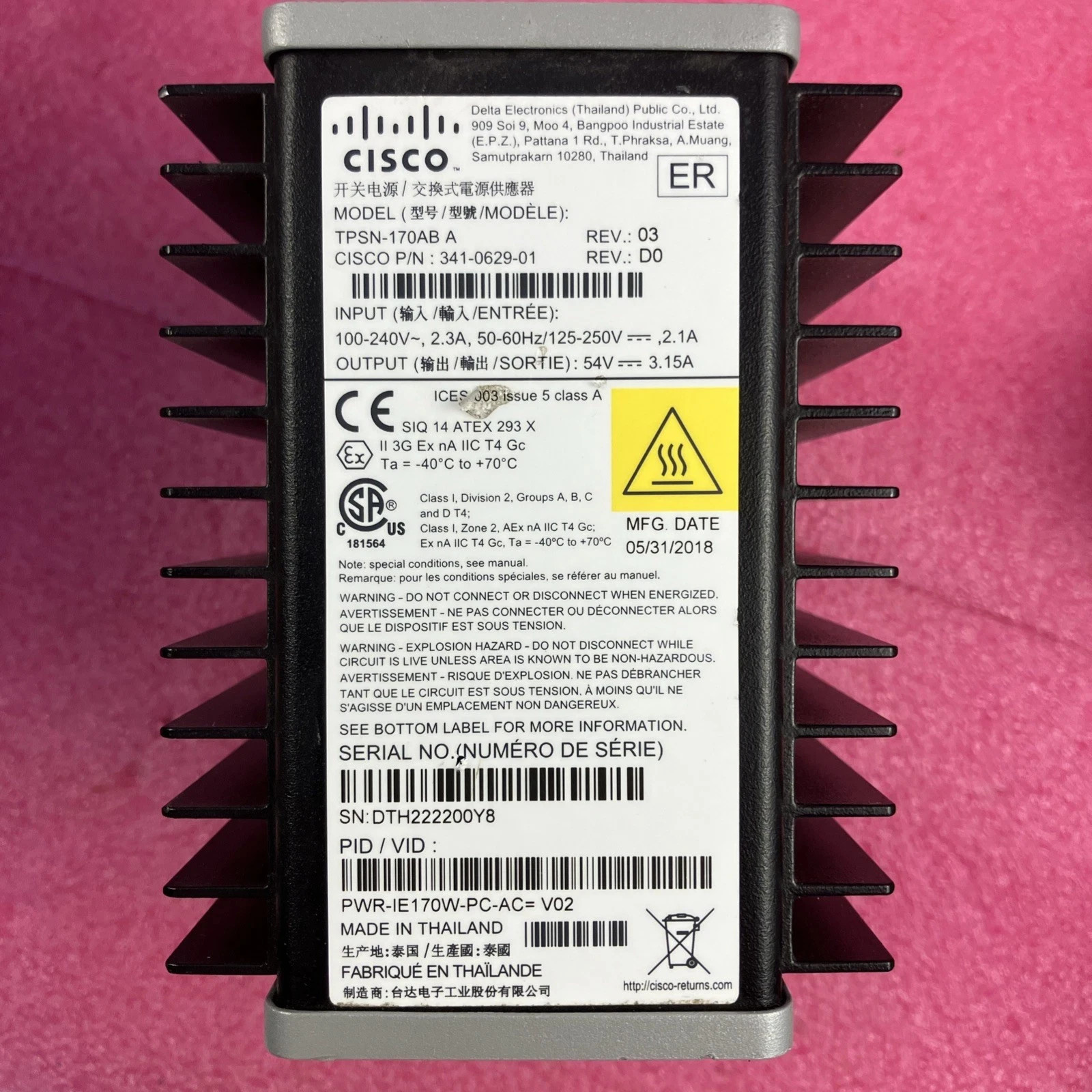 Cisco PWR-IE170W-PC-AC= Power Supply Module TPSN-170AB A