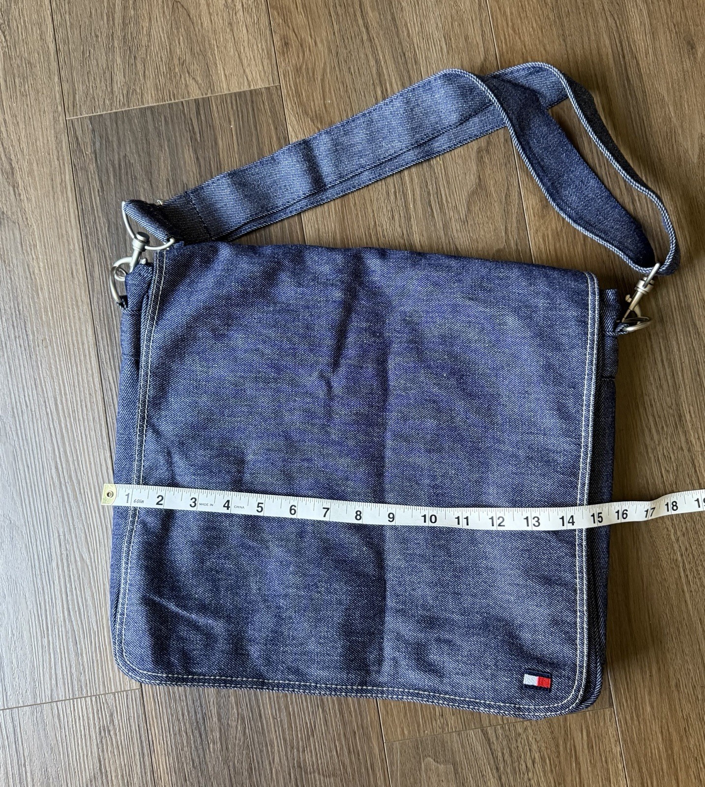 Tommy Hilfiger Blue Solid Messenger Bag