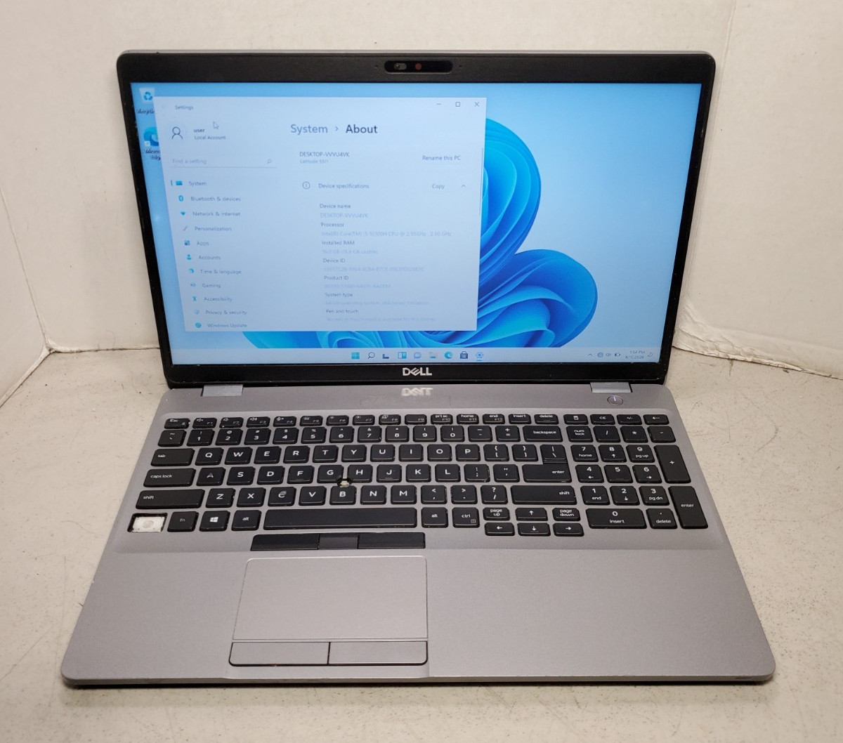 Dell Latitude 5511 15.6” i5-10300H 2.5GHz 16GB RAM 256GB SSD Win11 READ #69
