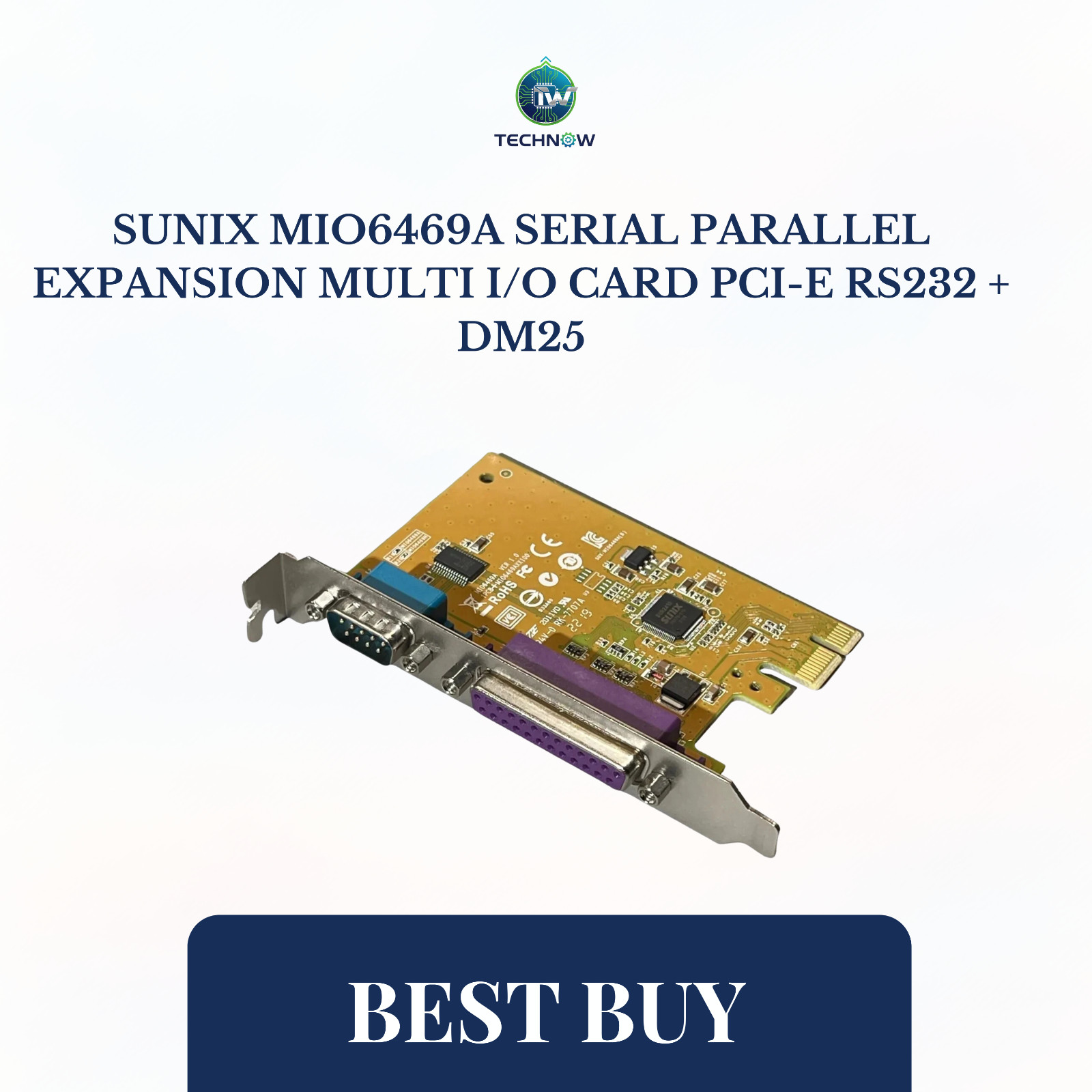 SUNIX MIO6469A Serial Parallel Expansion Multi I/O Card PCI-E RS232 + DM25