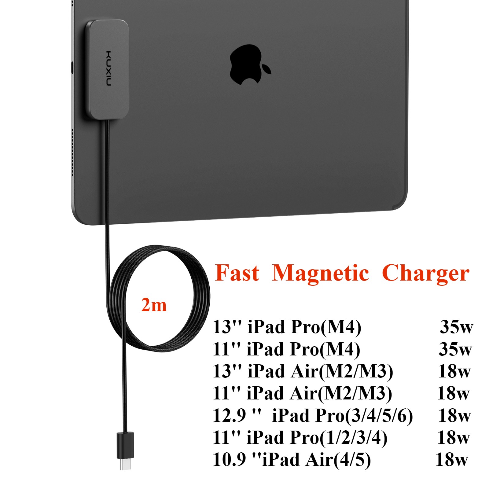 M30 for iPad Pro 11''12.9'' iPad Air 13''11'' M2/M3 10.9'' Fast Magnetic Charger