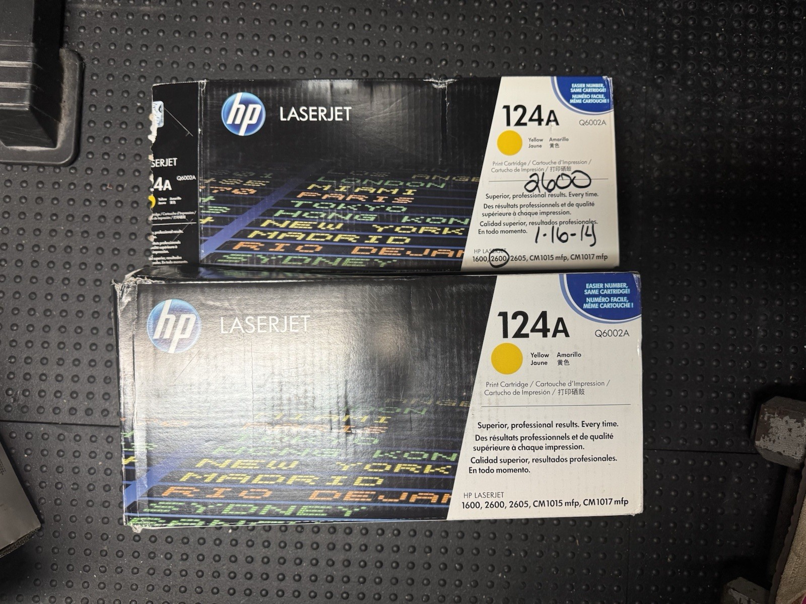 3X HP 124A Q6002A Genuine Original Yellow Toner Cartridge for LaserJet 1600