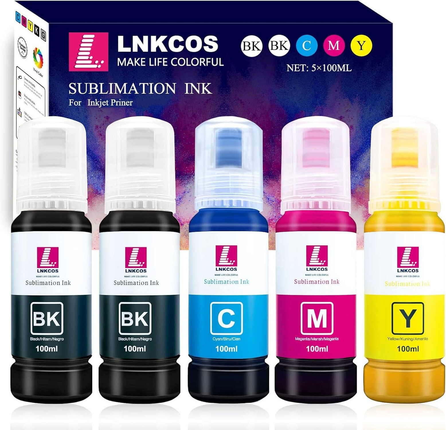 500ML Sublimation Ink for Epson for EcoTank ET-2400 ET-2800 ET-2803 ET-2840 E...