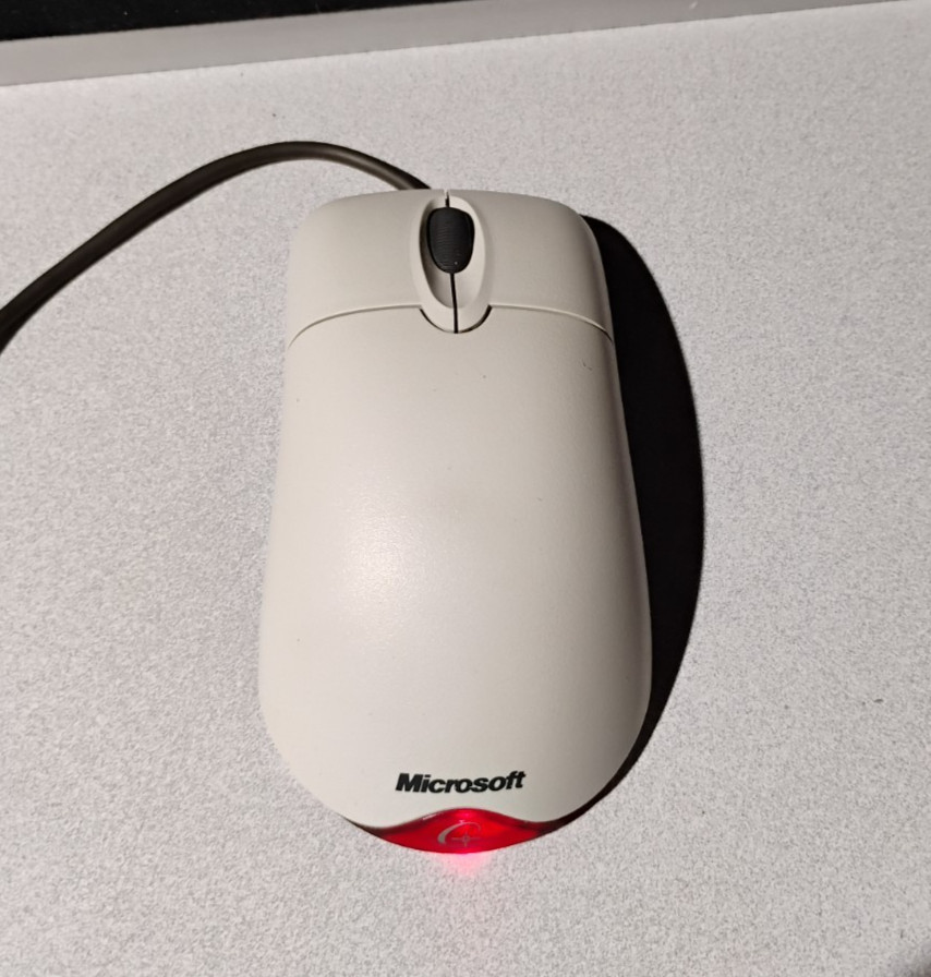 Vintage Microsoft Wheel Mouse Optical USB White Tested Working Y2K