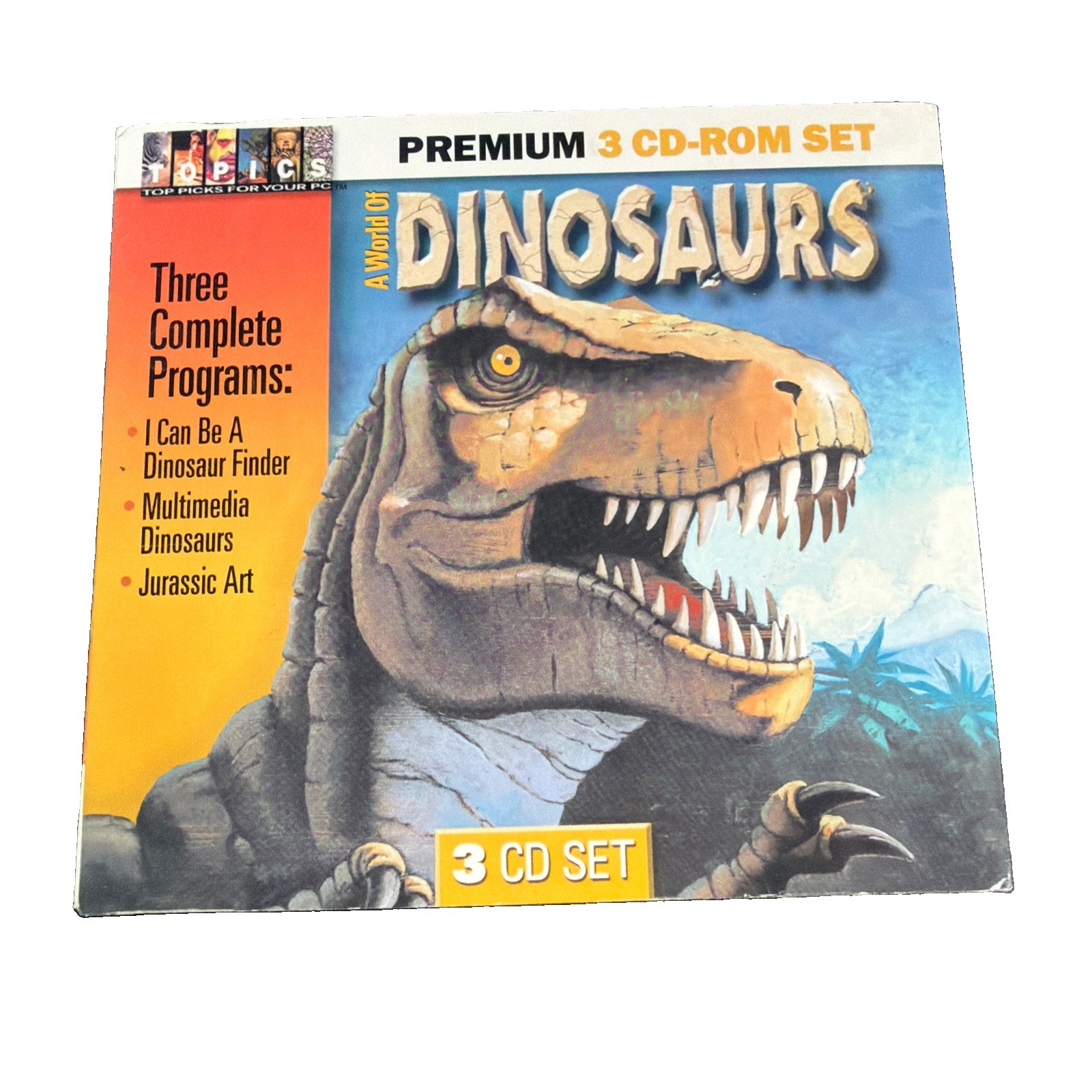 World of Dinosaurs 3 CD-ROM Set Vintage 1998 PC Game Educational New Sealed Box