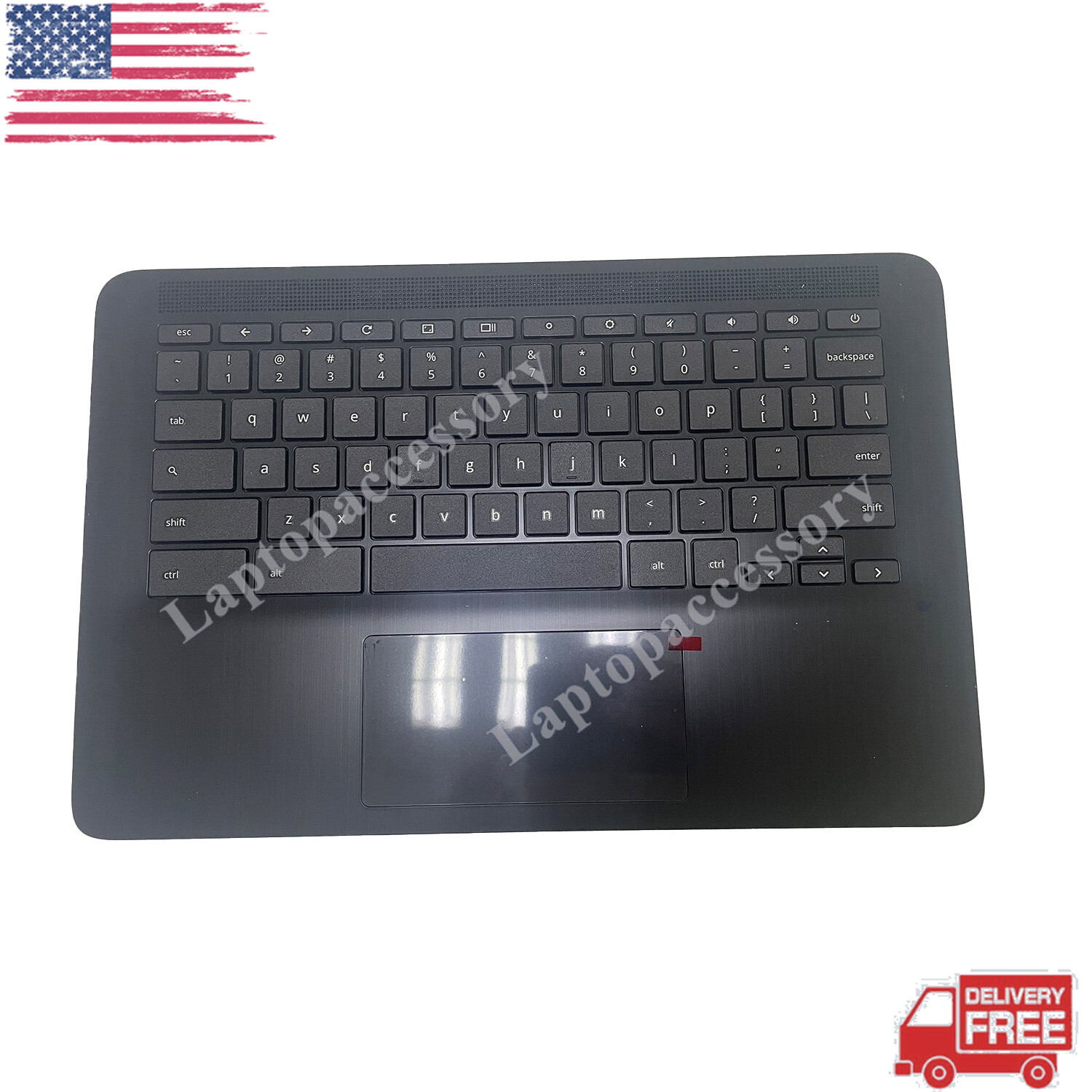 For HP Chromebook 14 G7 Palmrest Non-Backlit Keyboard Touchpad M47207-001 Black