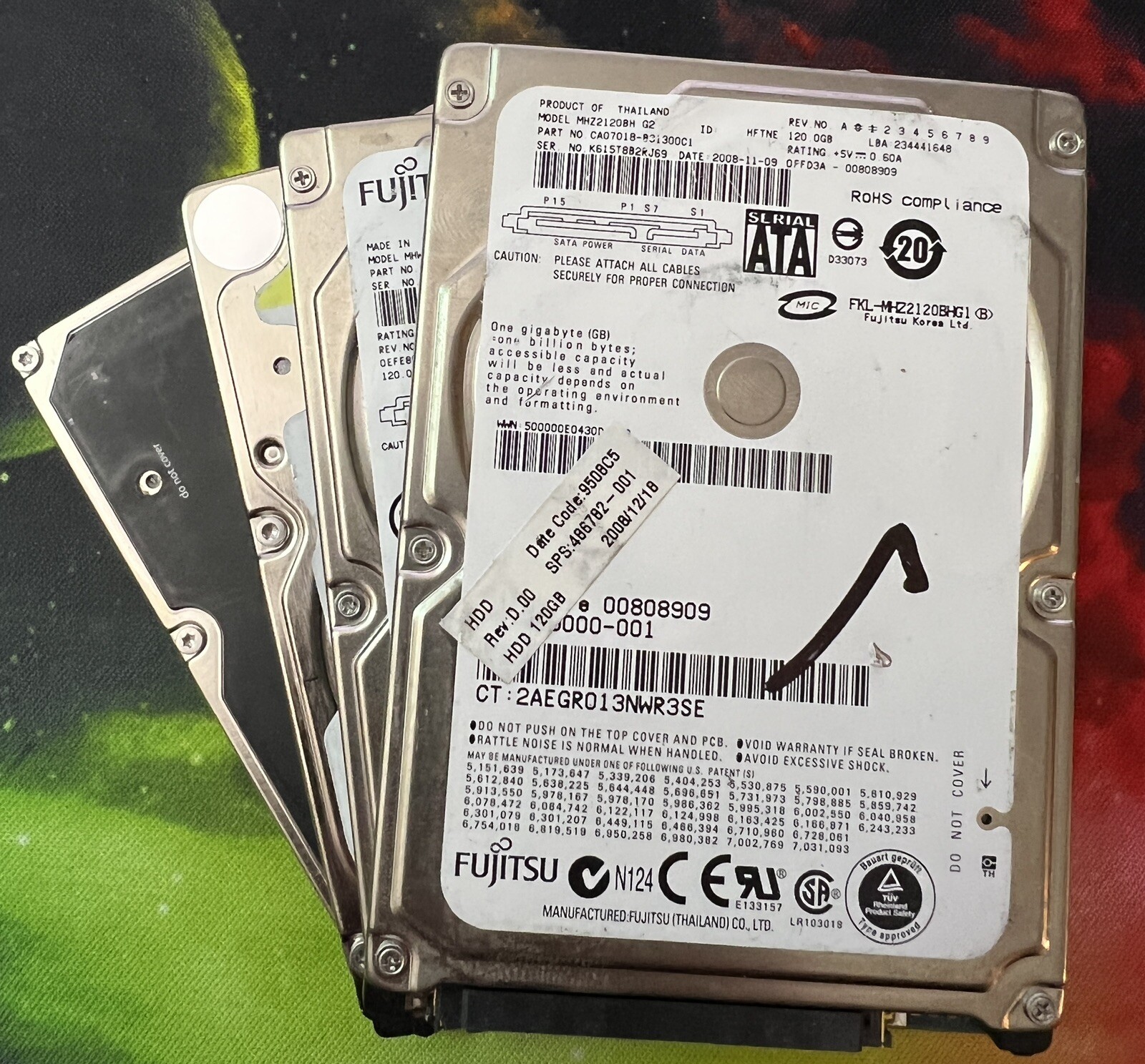 LOT OF QTY 4 120gb 2.5" Laptop SATA Replacement Hard Drives TESTED + WORKING