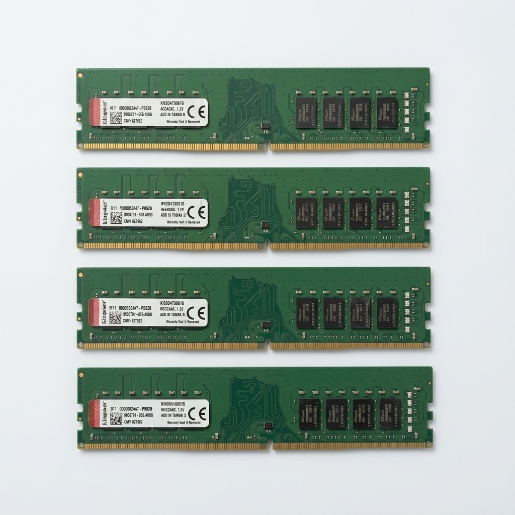 Kingston 64GB 4x16GB DDR4-2666 PC4-21300 CL19 2Rx8 Desktop RAM KVR26N19D8/16